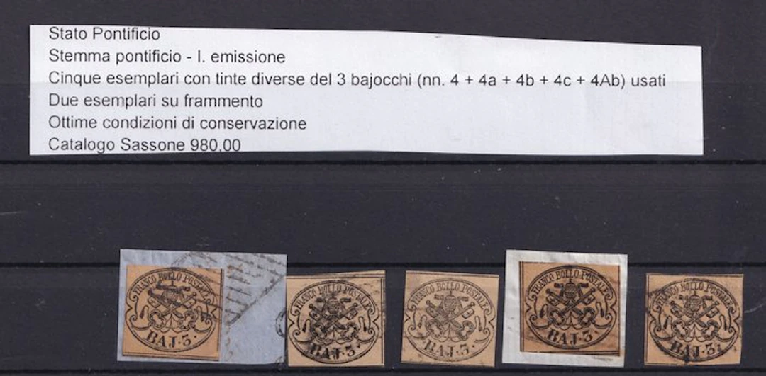 Italian Ancient States - Papal State 1852 - Pontifical coat of arms