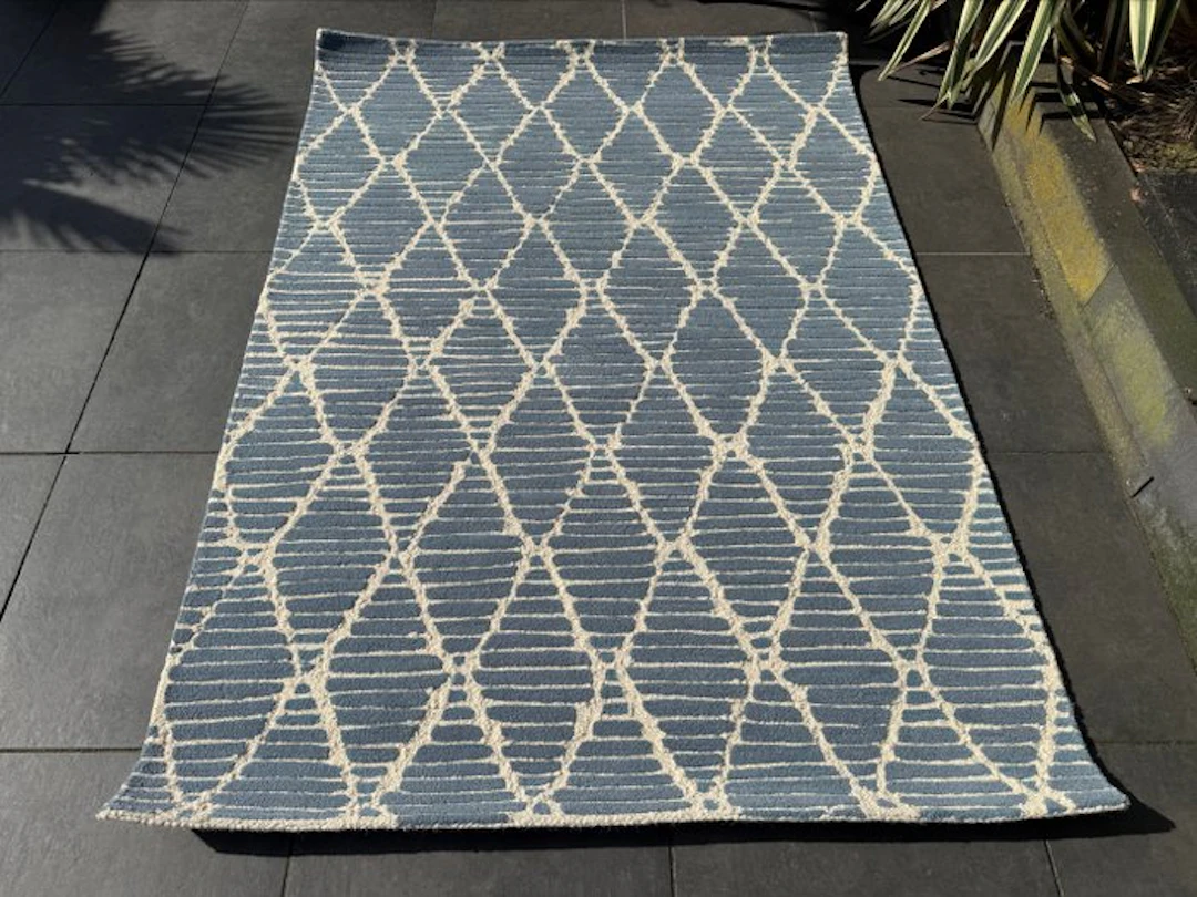 Brink en Campman - Triangle trellis coast blue - Rug - 230 cm - 160 cm