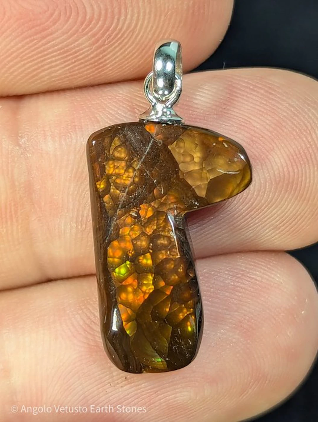 13.70 ct - Natural Mexican Fire Agate Pendants – Intense...