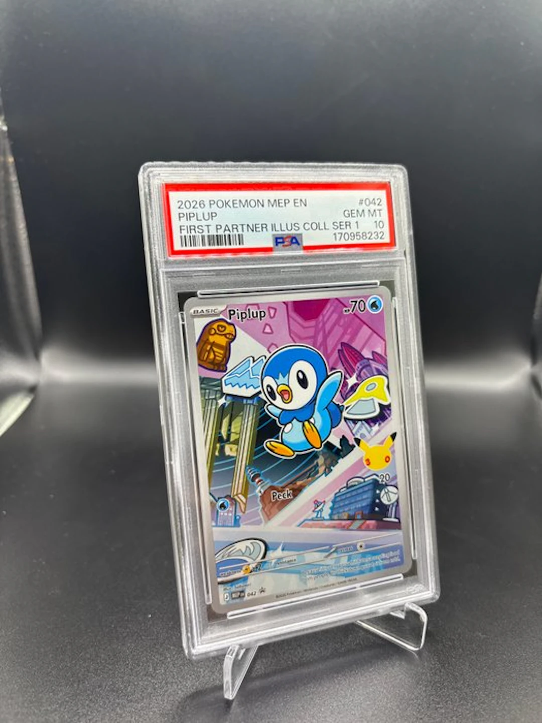 Pokémon - 1 Graded card - Piplup 042 First Ill Coll Series Full art - PSA 10