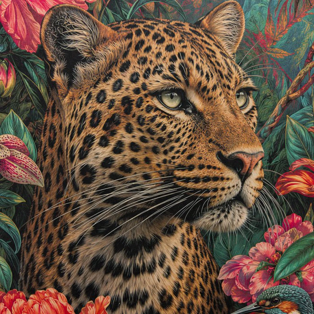 Panel - GA018 - Decorative "The Leopard in the Jungle" –...