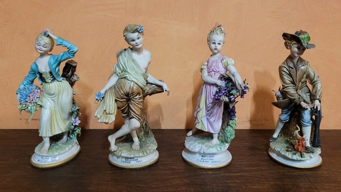 Capodimonte, Tiziano Galli - Figurine - Le stagioni (4) - Porcelain