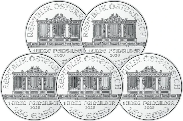 5 Troy Ounce - Silver .999 - Philharmonique 2026 - 155,5 gram - fine silver