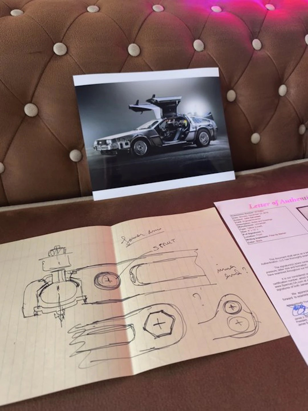John Delorean - Boceto original x3