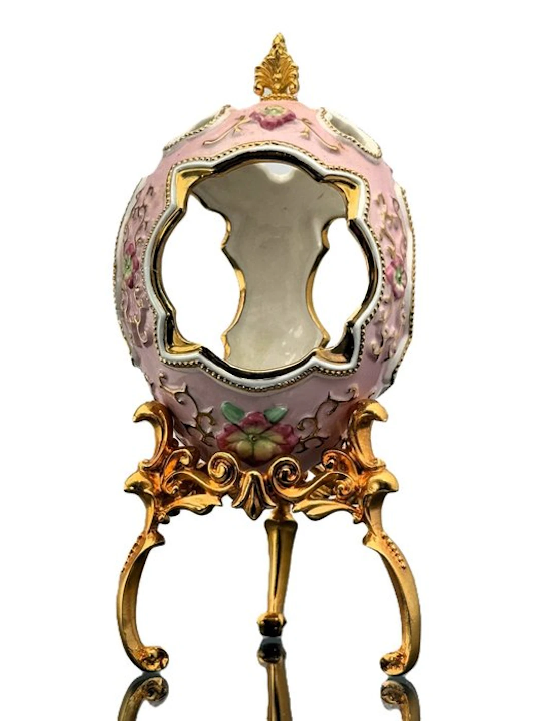 Fabergé egg - House of Faberge 24 Karat Gold Plated Diorama Egg - Gold plated