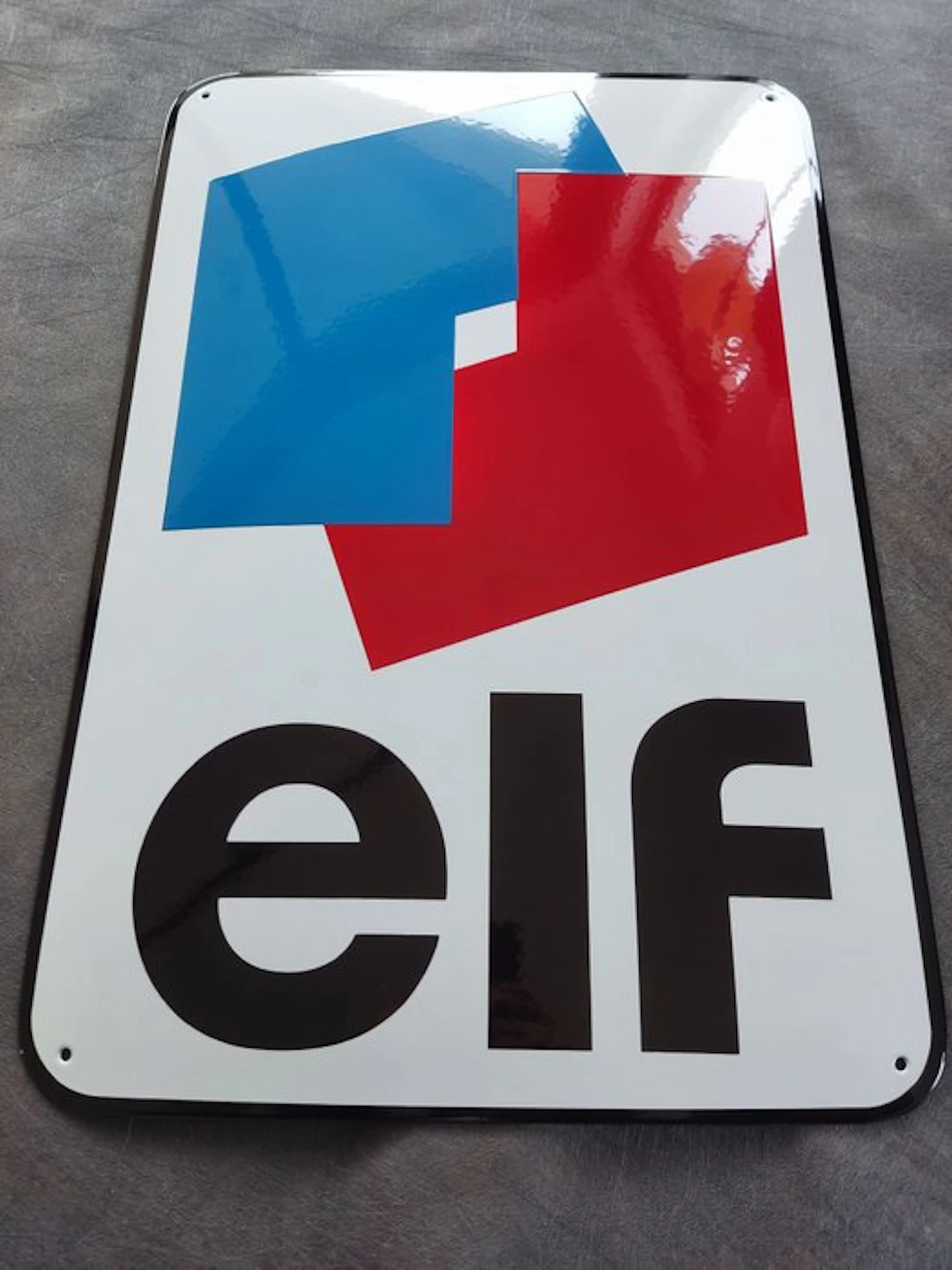Elf - Oil elf gas station enamel sign Emailschild Emaille Schild Tankstelle