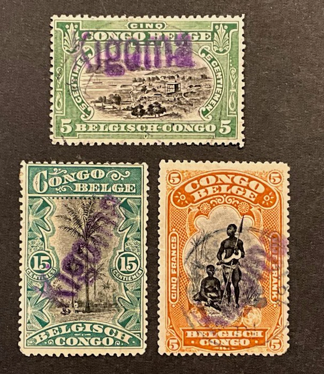 Ruanda-Urundi 1915 - Mols issue - 3 denominations of the...