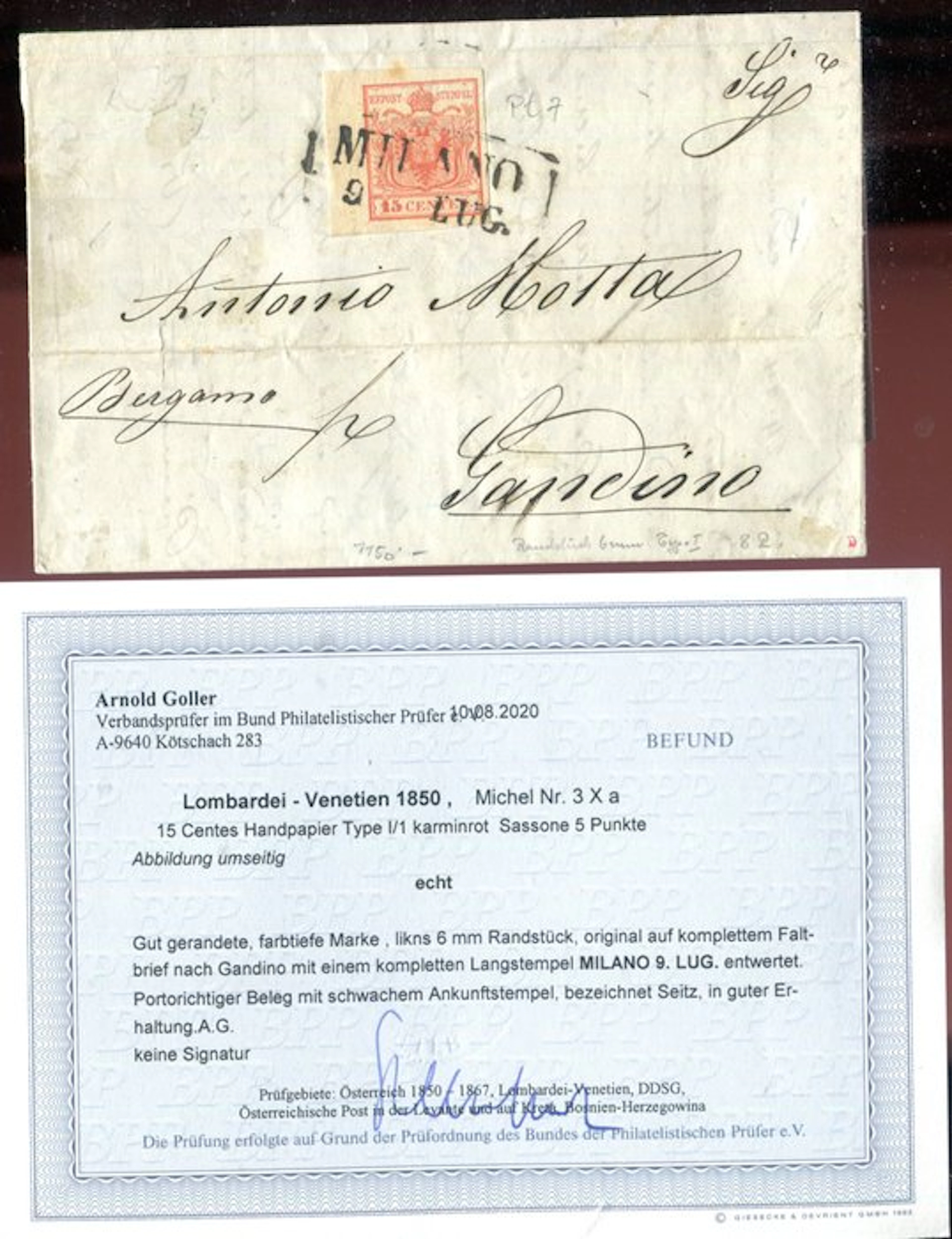 Italian Ancient States - Lombardo Veneto 1850 - 15 cents