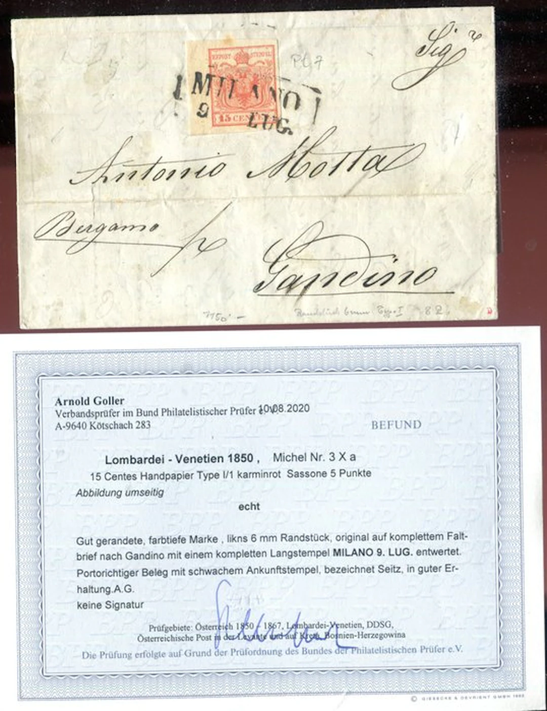 Italian Ancient States - Lombardo Veneto 1850 - 15 cents