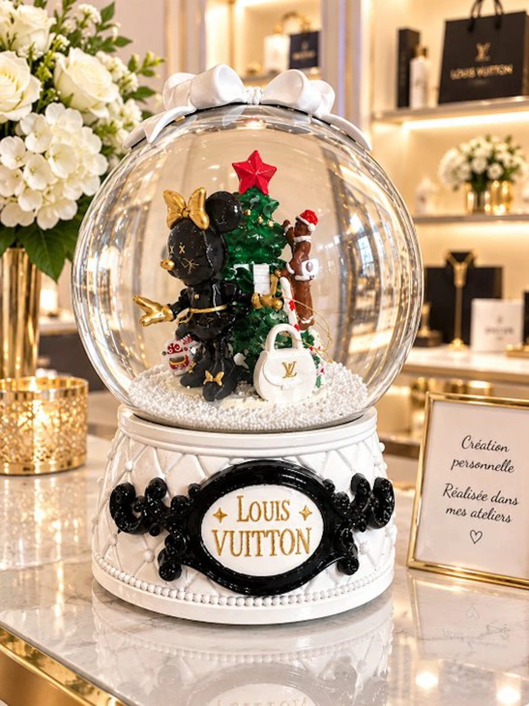 YDDERF - Boule de neige XL Minnie Mouse Louis Vuitton "Enfin il neige"