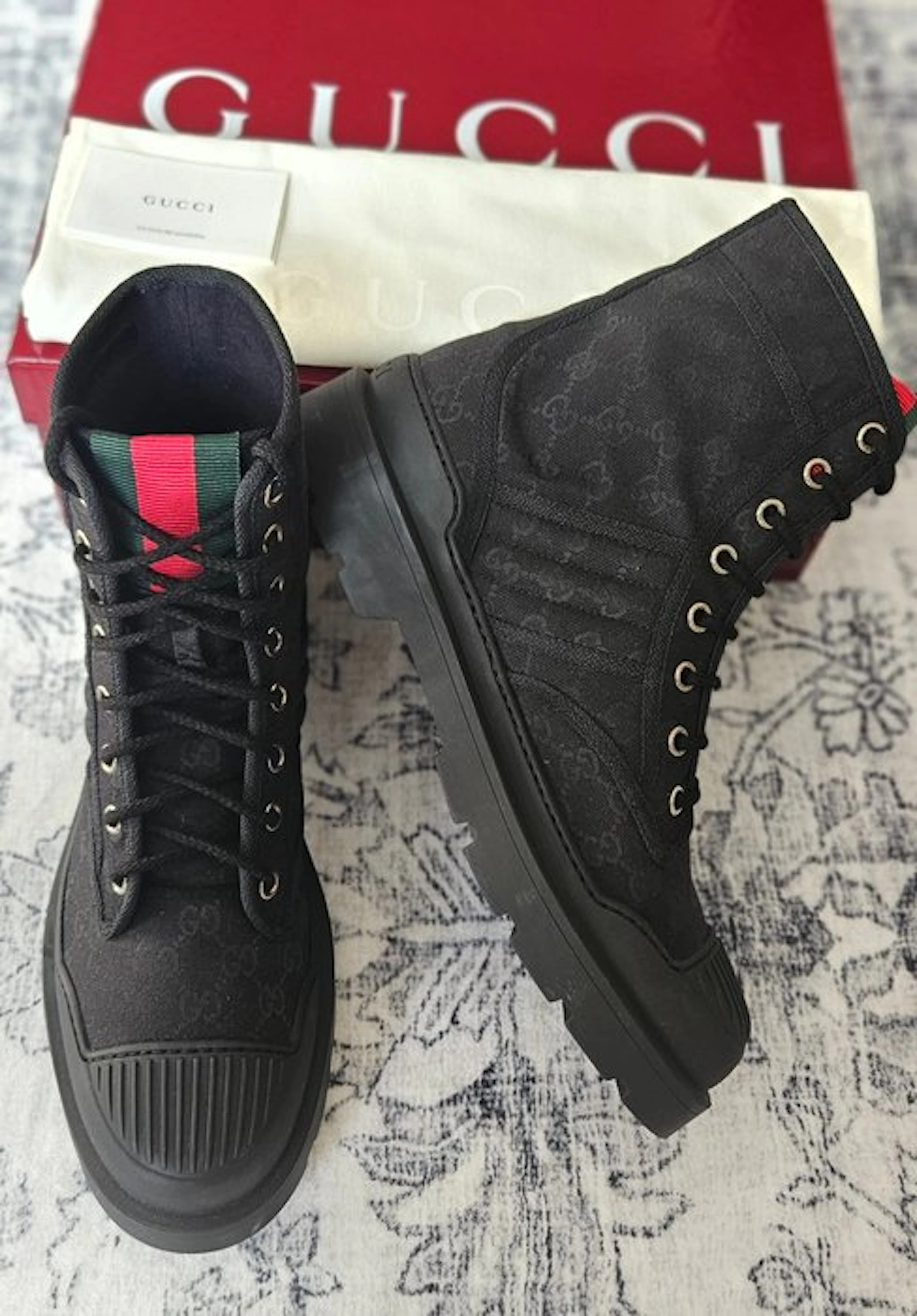Gucci - Bottines Gucci en toile GG - High-top trainers...