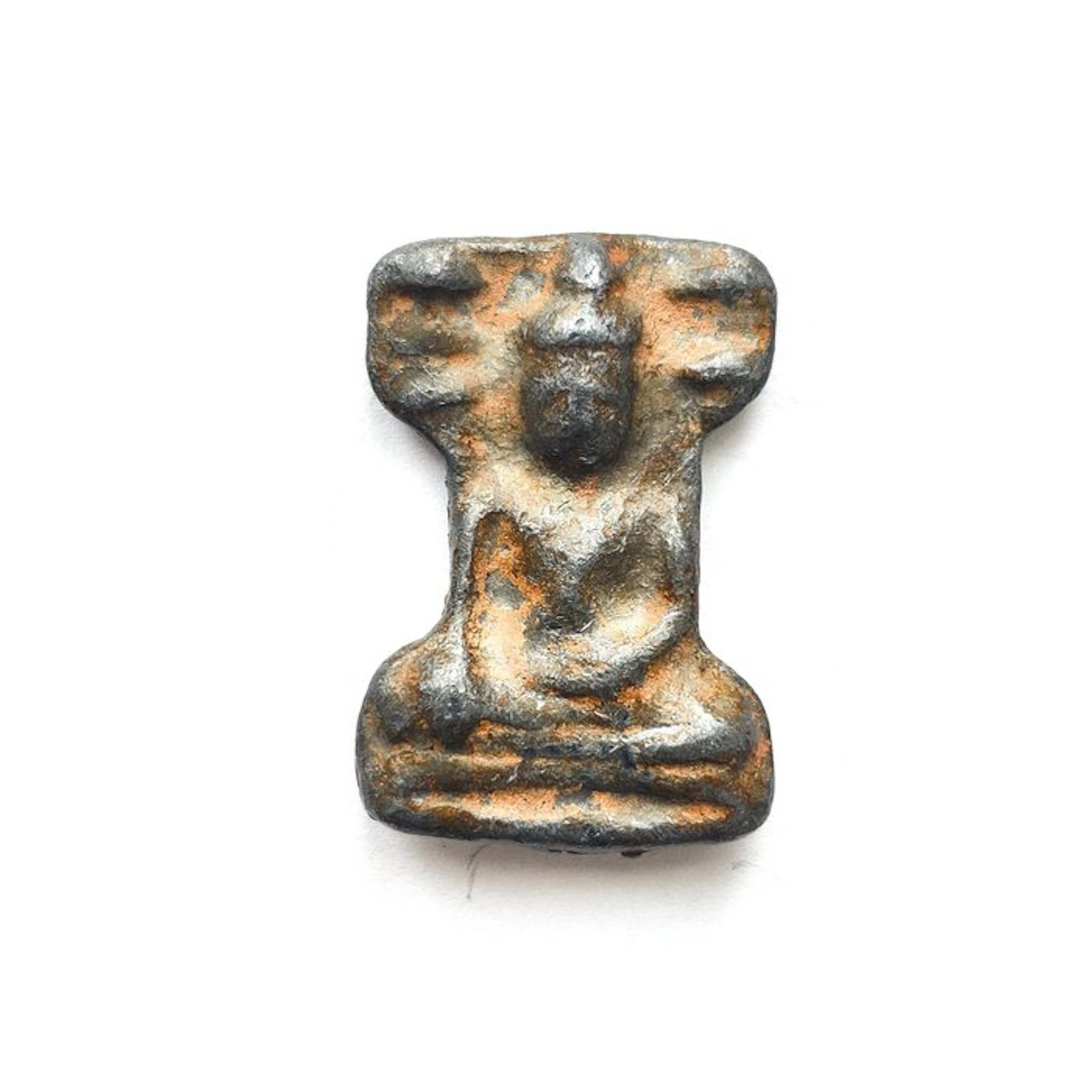 Ancient Indochinese Bronze Double Side Buddha Votive...