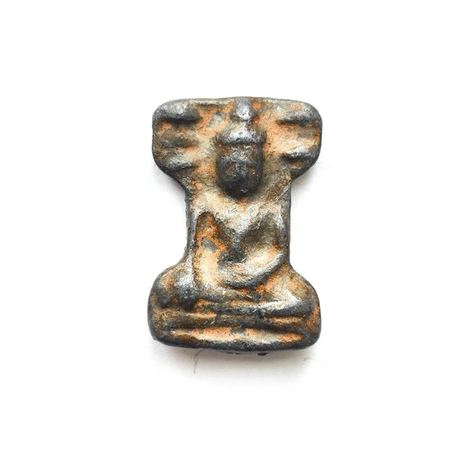 Ancient Indochinese Bronze Double Side Buddha Votive...