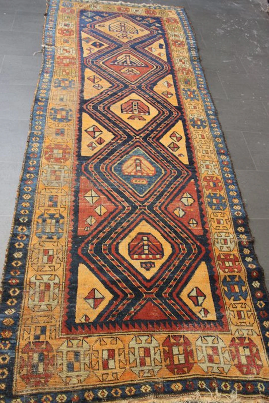 Antique Kazakh - Runner - 307 cm - 120 cm