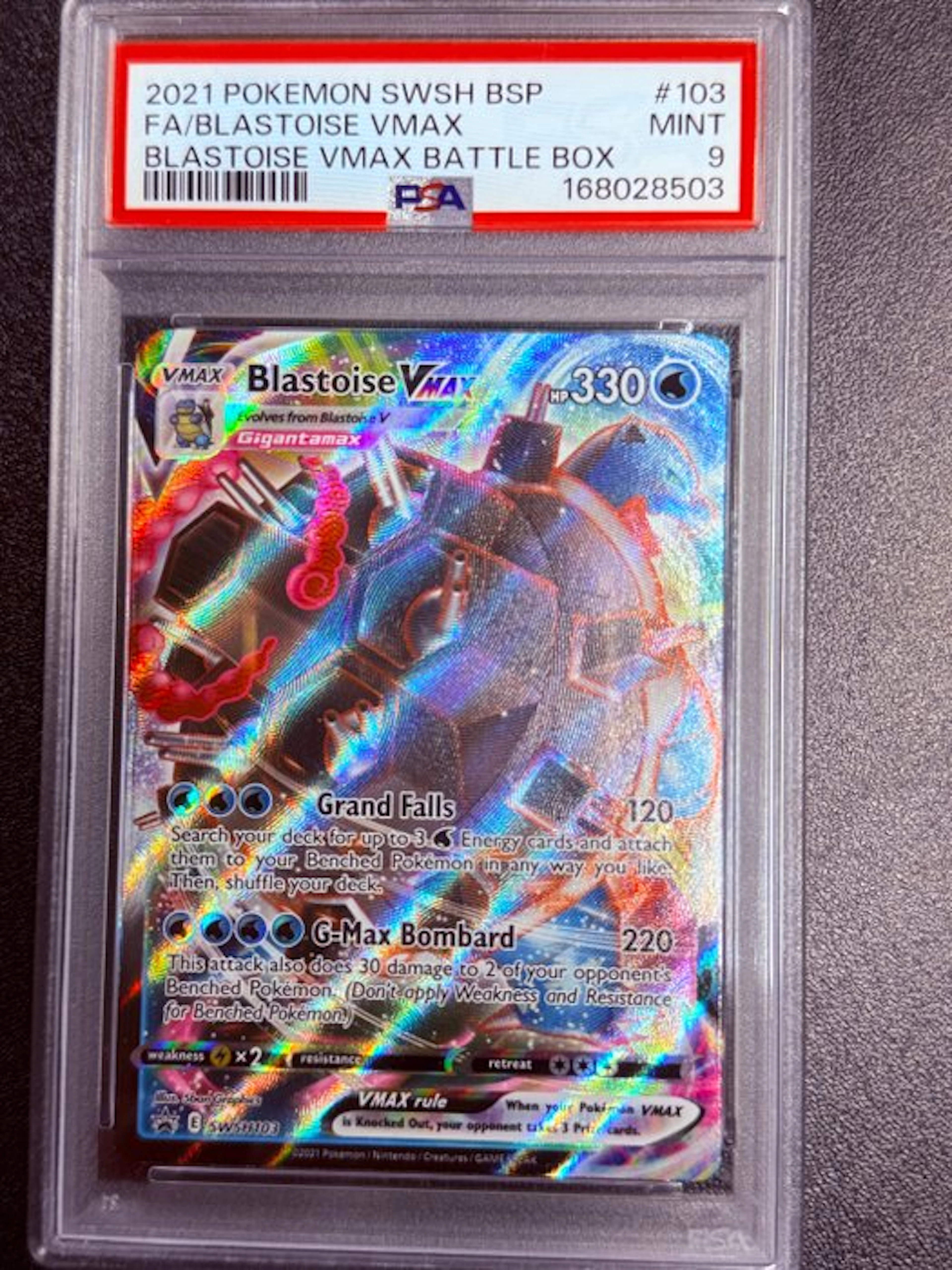 Pokémon - 1 Graded card - Blastoise VMAX #103 Foil
