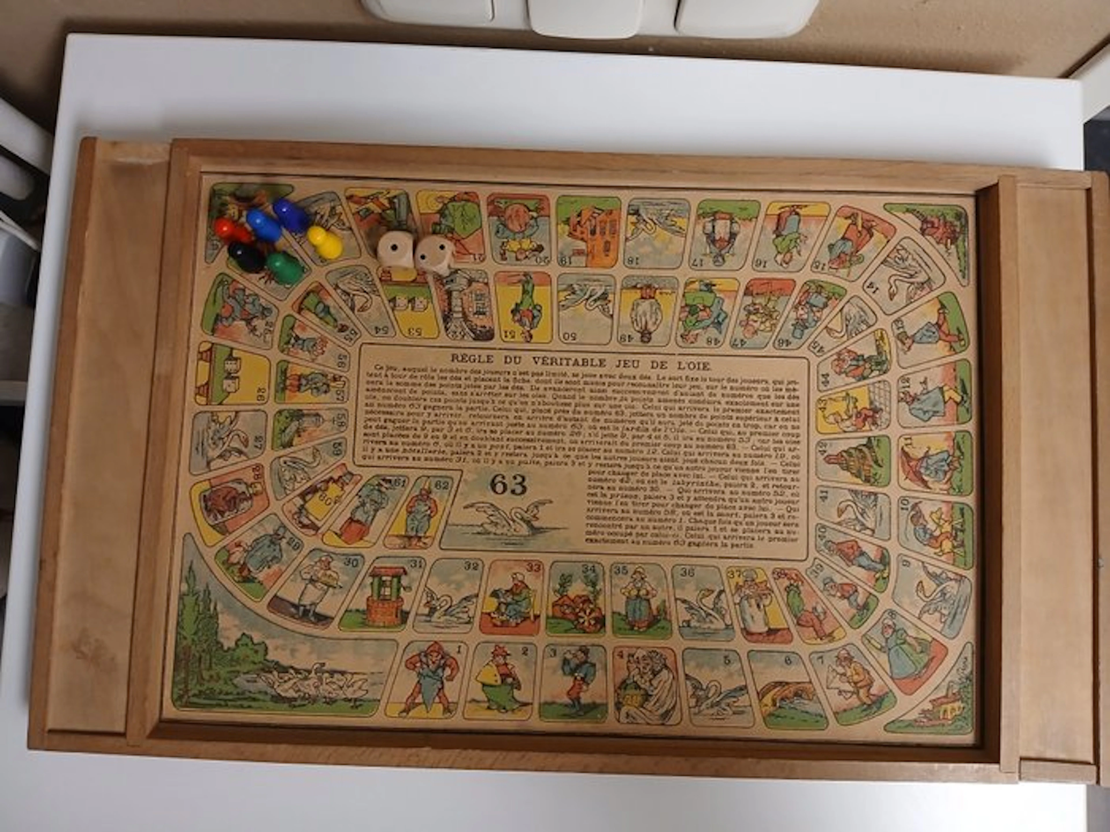 Board game - Jeu de l'Oie/ganzenbord-dambord-1920 - Wood