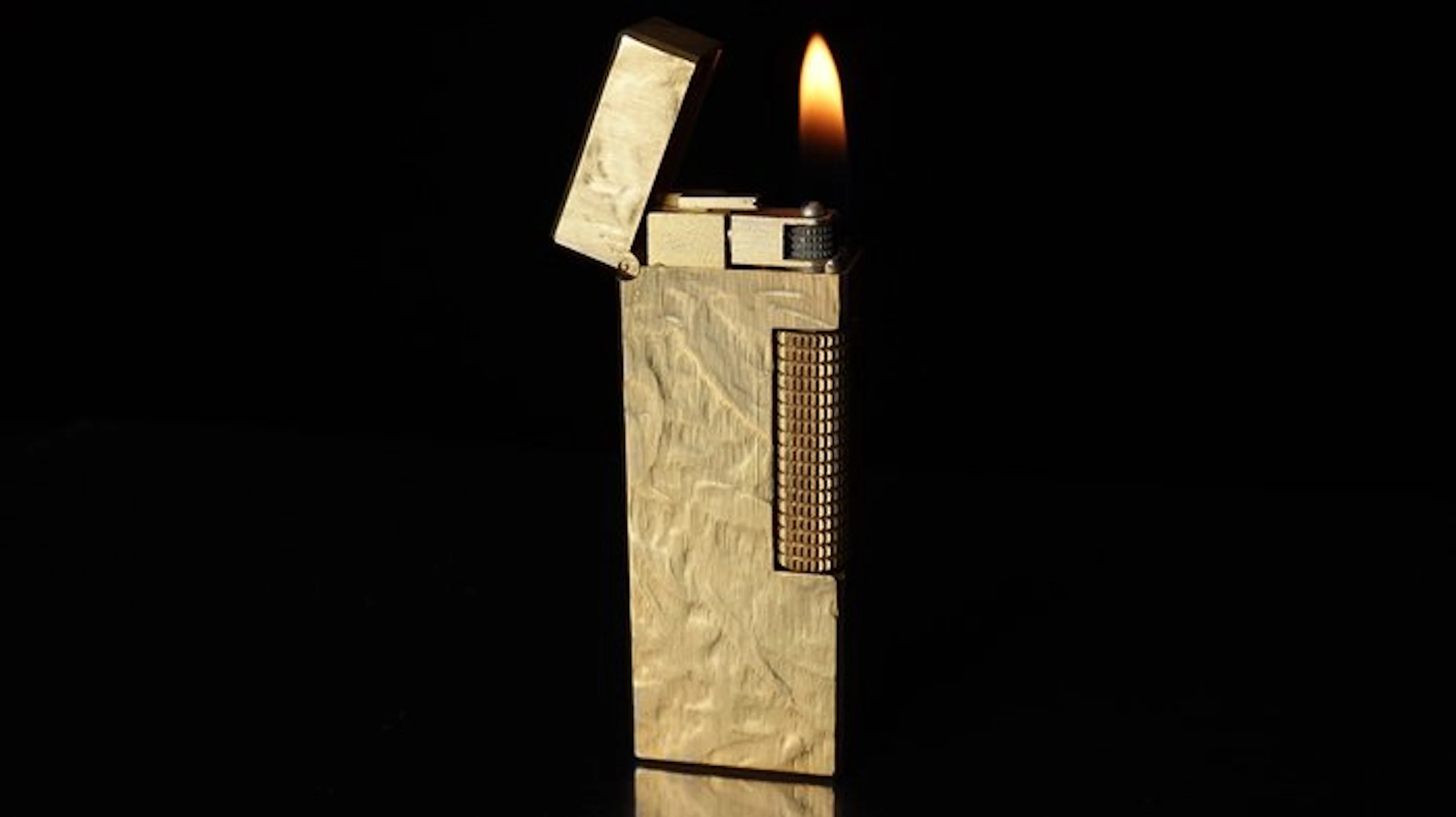 Dunhill - Silk Moire Pattern Rollagas Lighter - Lighter - Gold plated