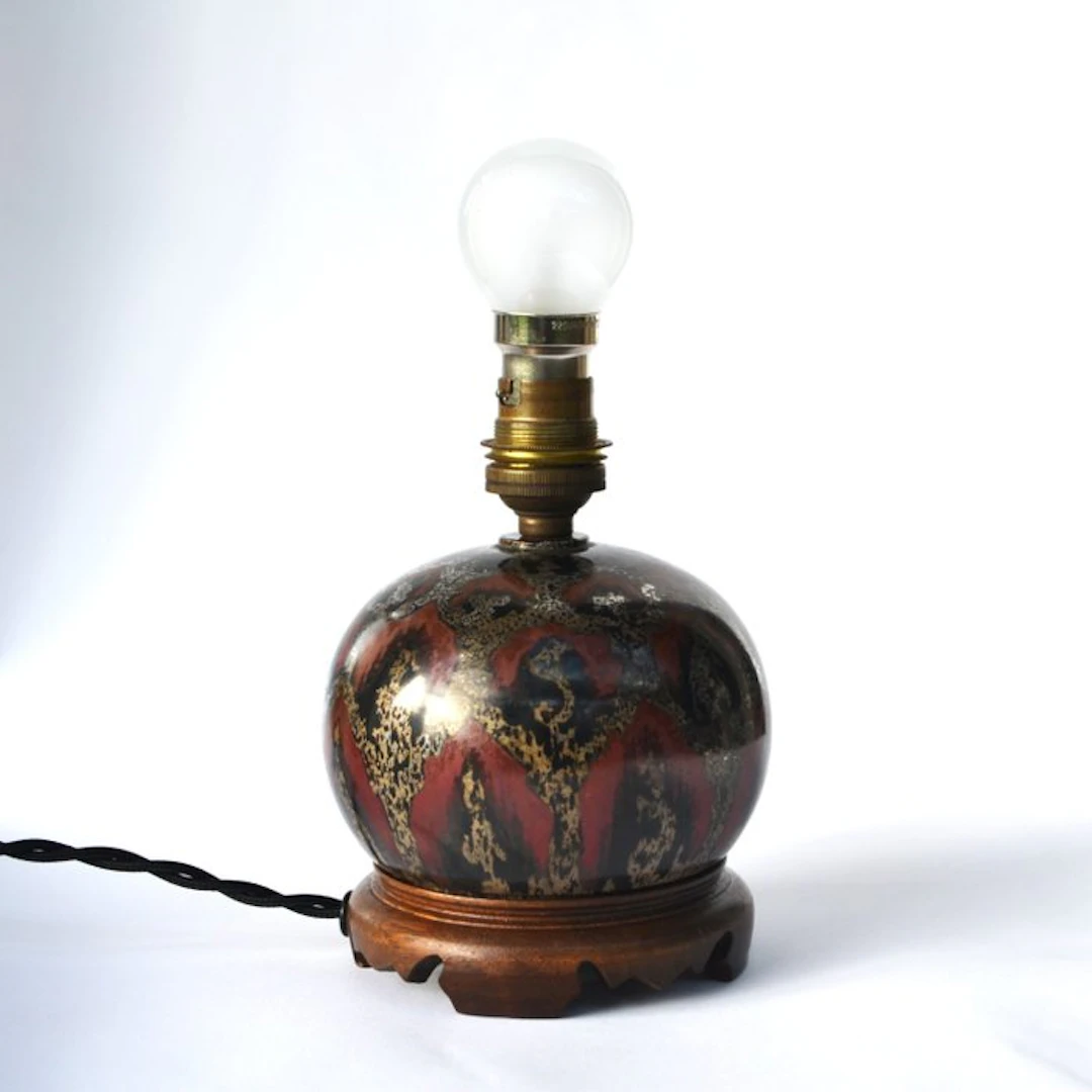 WMF / Geislingen - Paul Haustein (1880-1944) - Table lamp - Copper, Wood