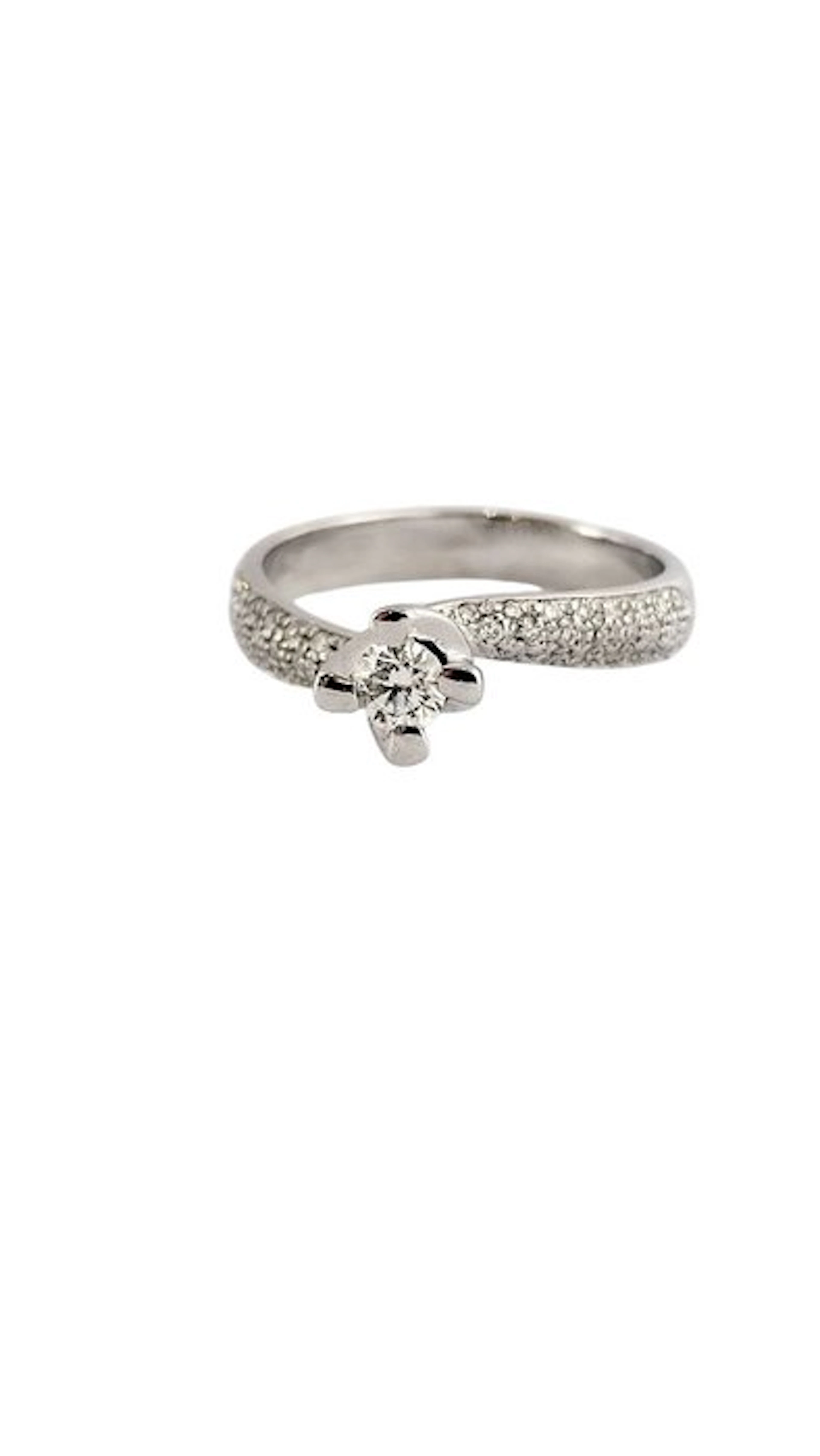 Ring - 18 kt. White gold Diamond (Natural) - Diamond