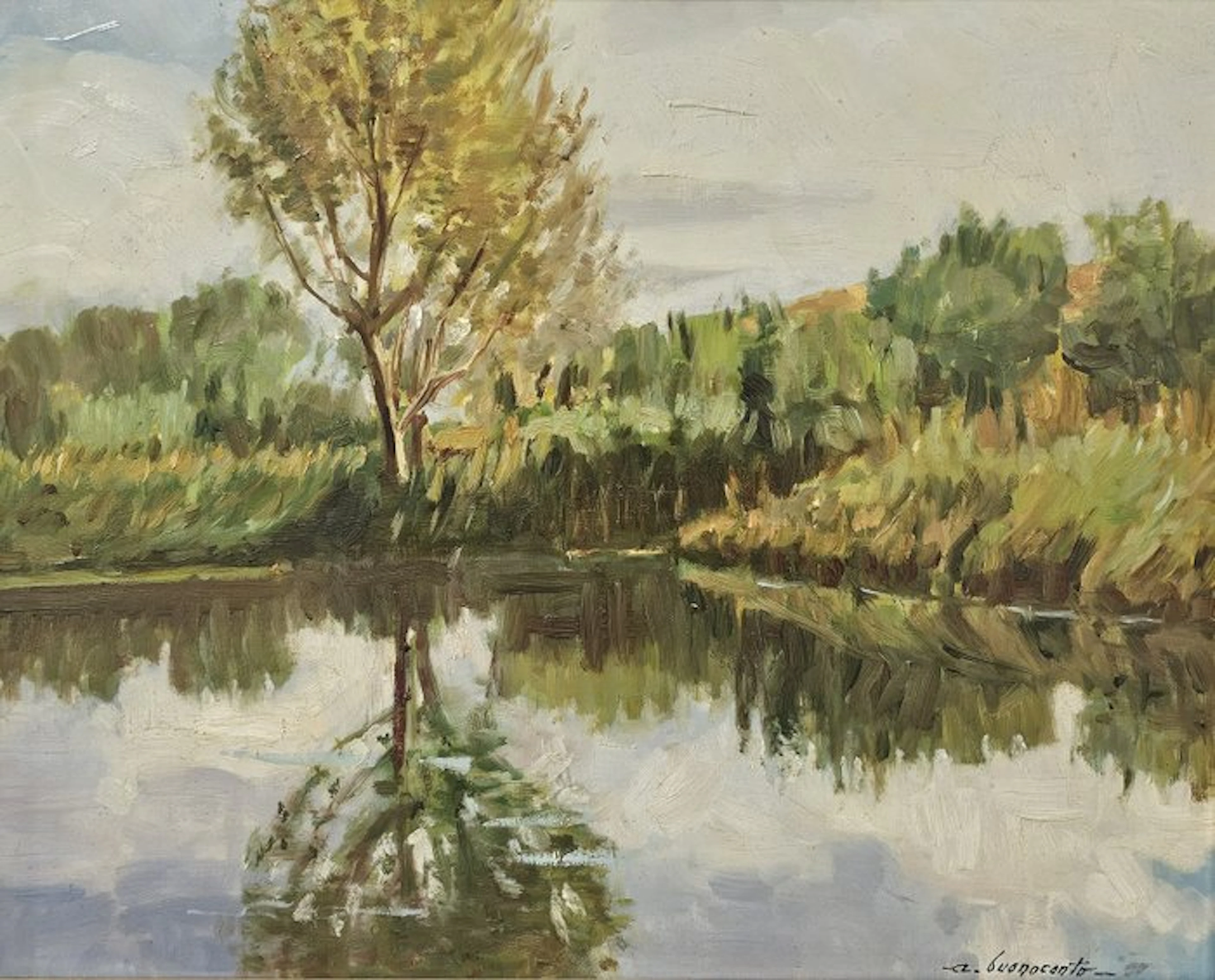 Aldo Buonoconto (XX) - Autunno sul lago