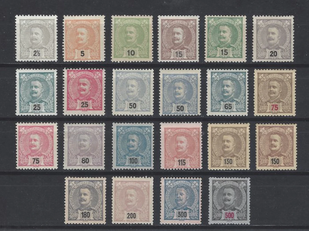 Portugal 1895 - Carlos I complete series - Mundifil 126/39 + 140/47