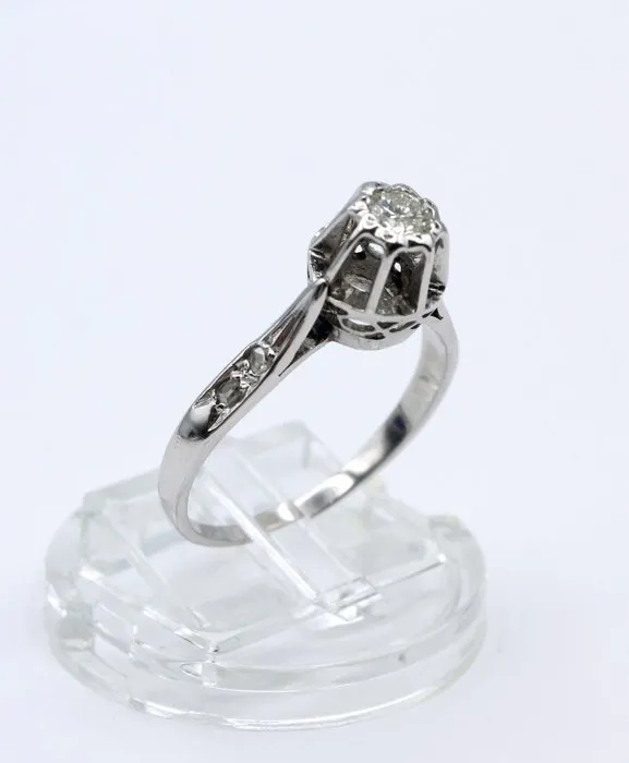 Ring - 18 kt. White gold - 0.20ct. tw. Diamond (Natural) - Diamond