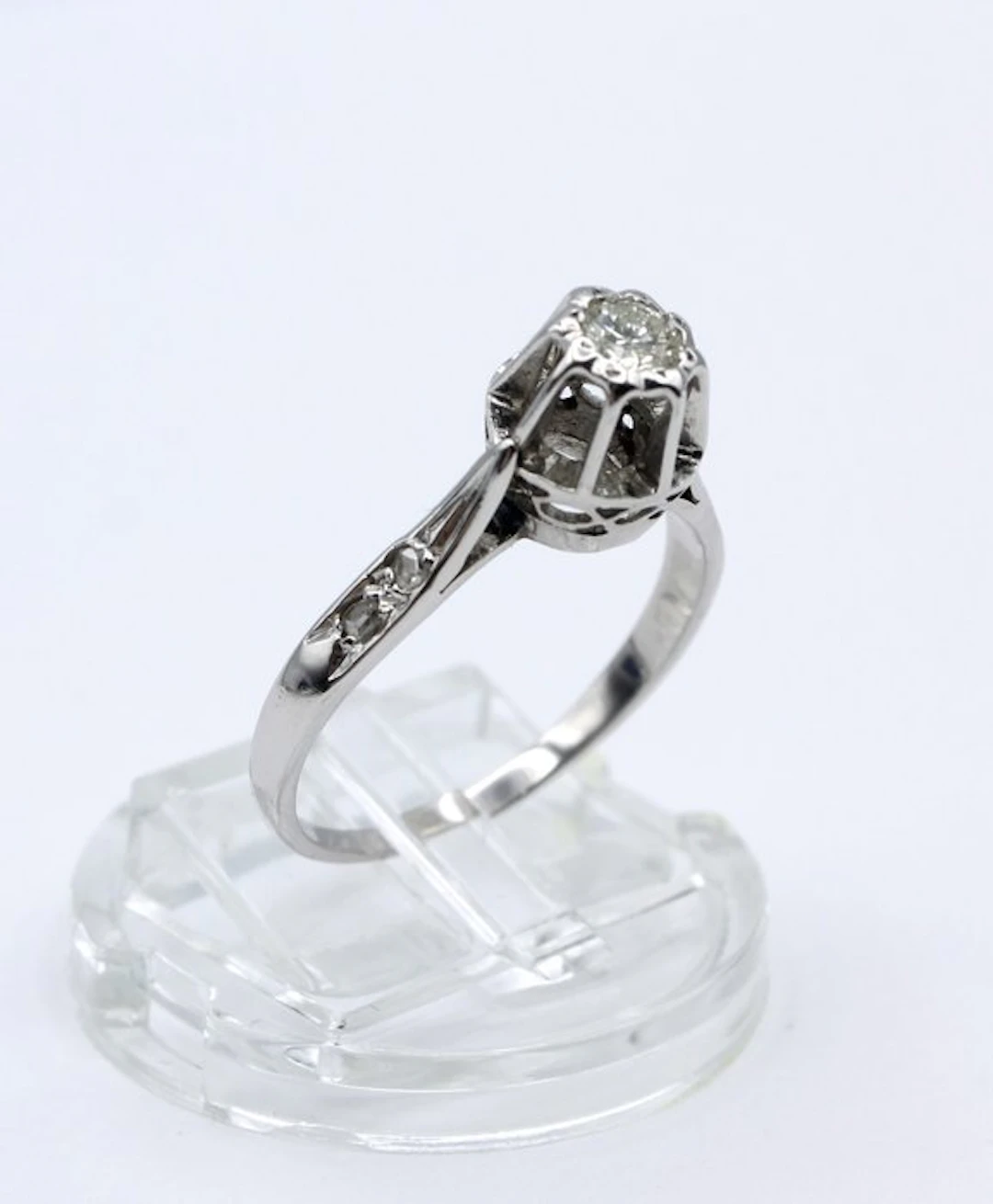 Ring - 18 kt. White gold - 0.20ct. tw. Diamond (Natural) - Diamond
