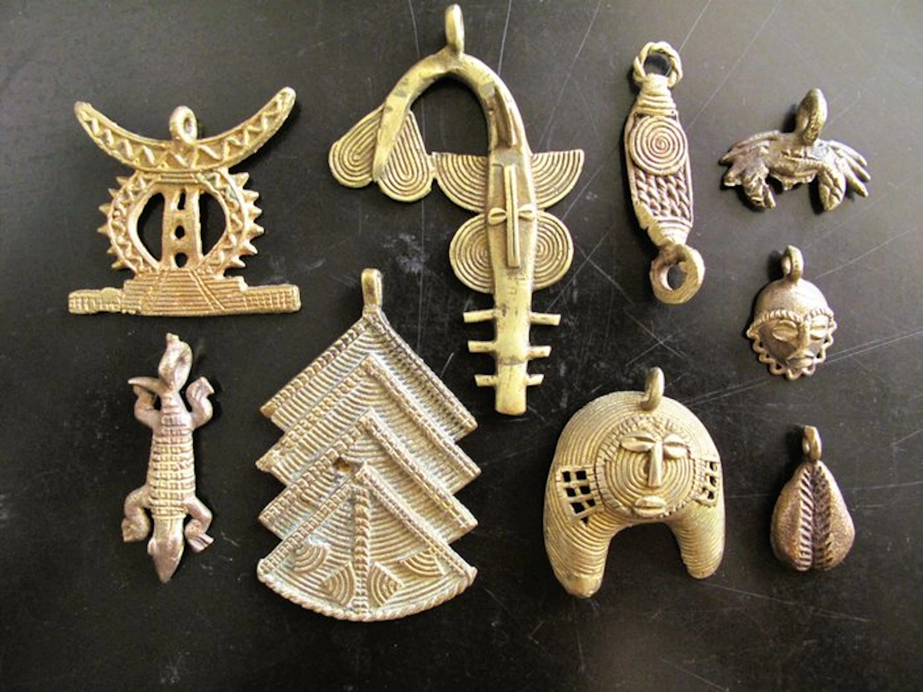 Pendant - Côte d’Ivoire - Bronze Baoulé (x9) (No reserve price)