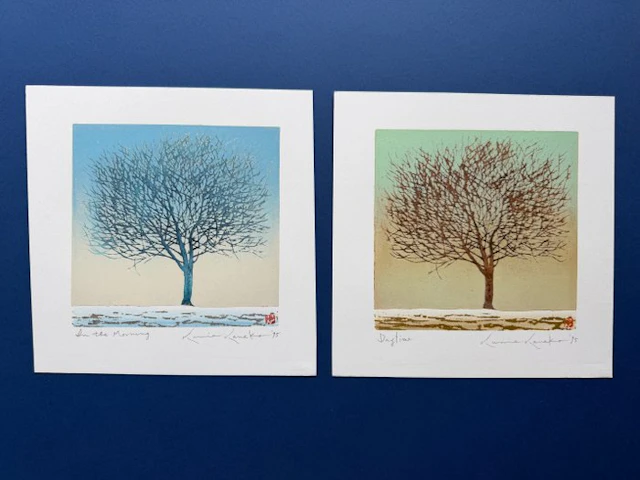 2 prints - "Daytime" & "In the Morning" - Kunio Kaneko (b 1949) - Japan