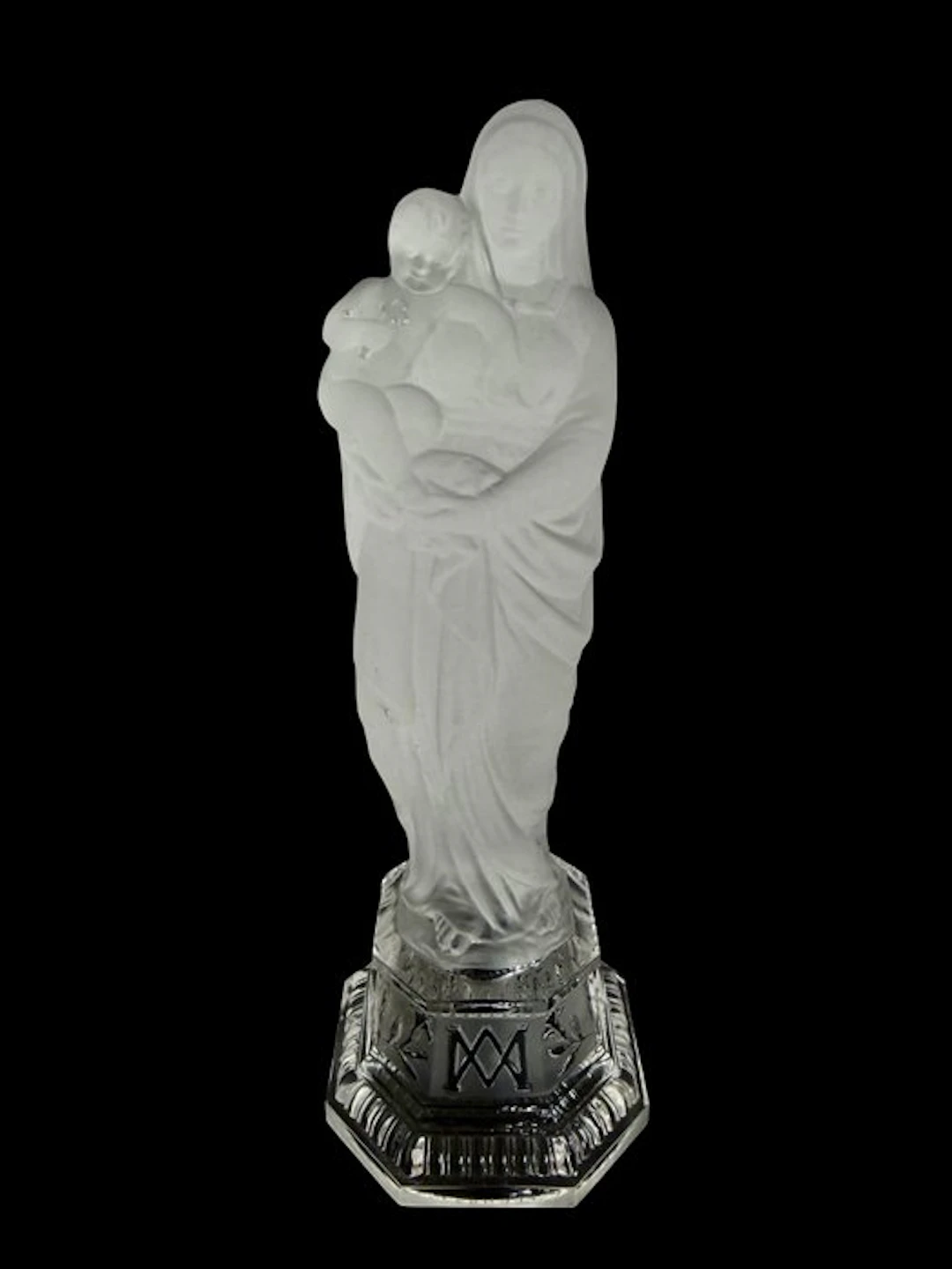 Baccarat - Sculpture, Vierge à l'Enfant - 26 cm - Crystal