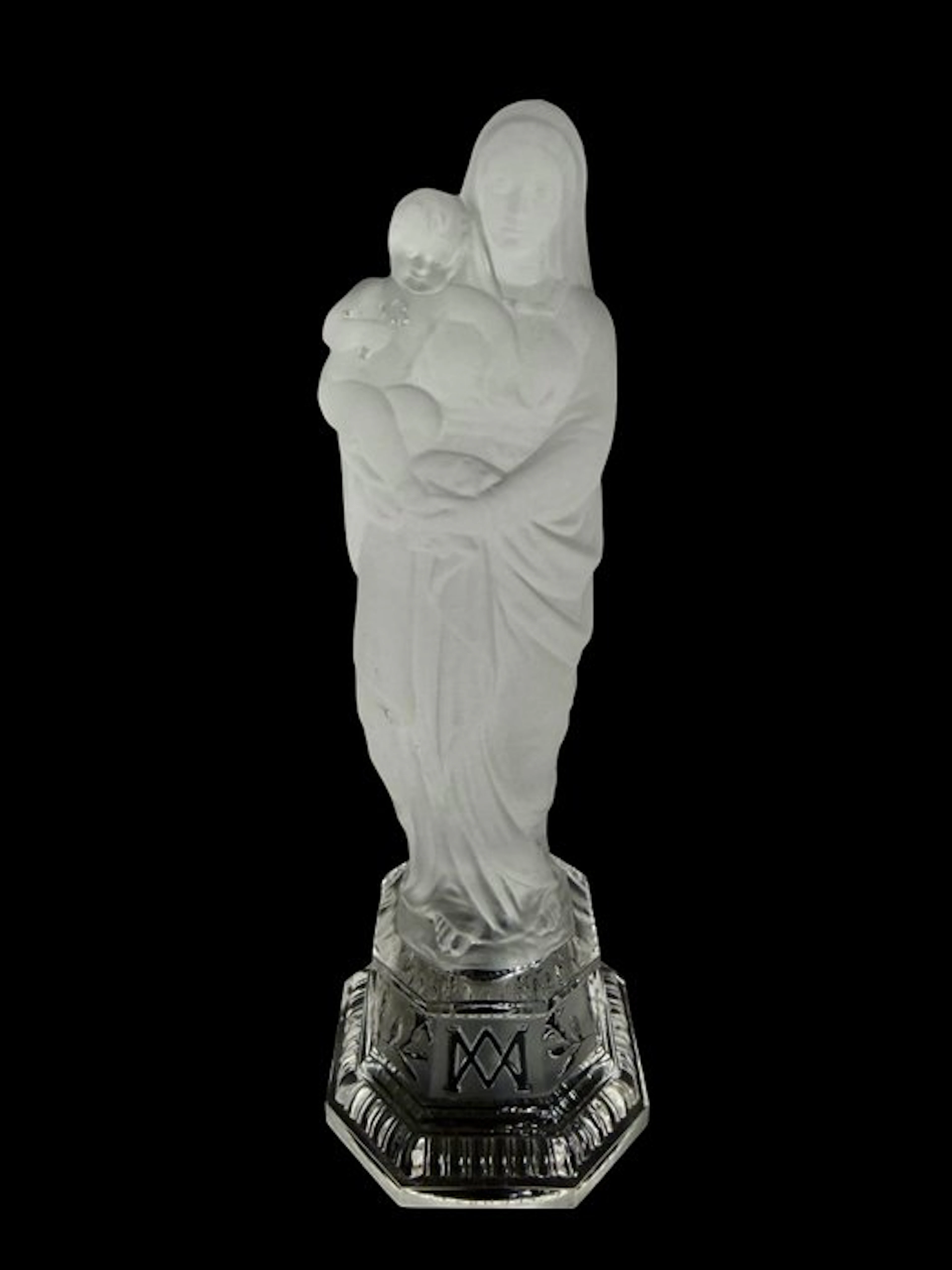 Baccarat - Sculpture, Vierge à l'Enfant - 26 cm - Crystal