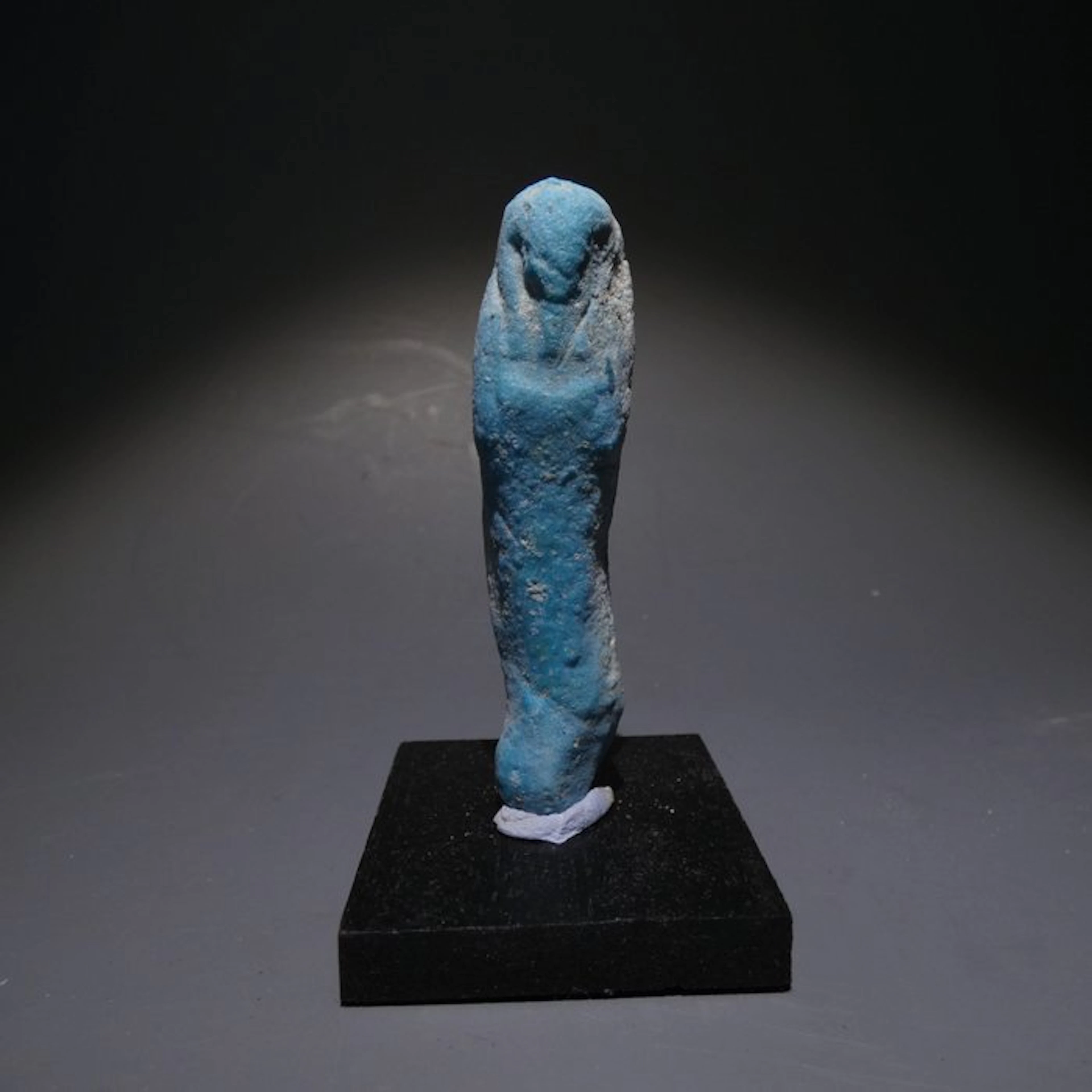 Ancient Egyptian Faience Shabti. 6,5 cm H. Late Period, 664 - 332 BC