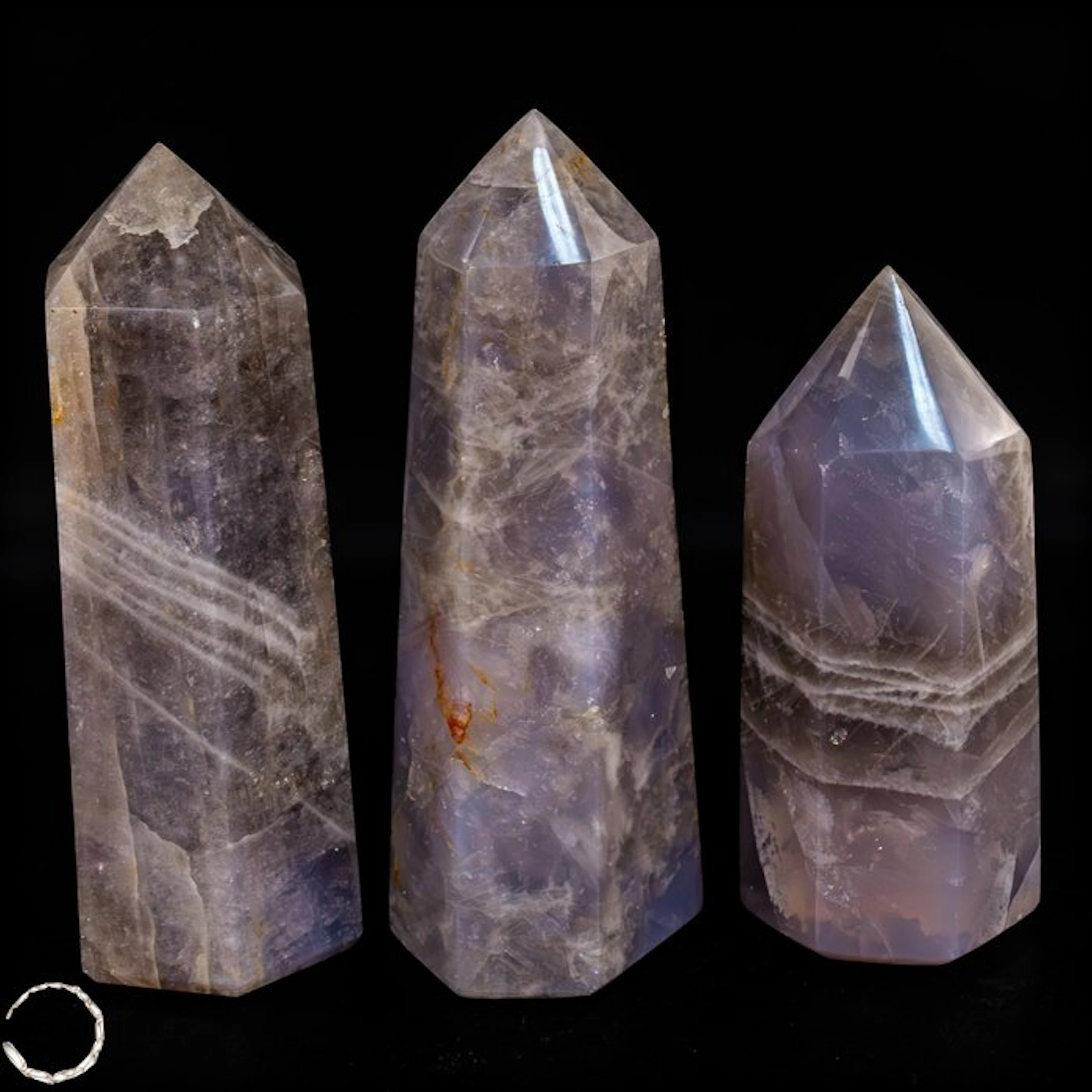 Exclusive set made of natural lavender rose quartz –...