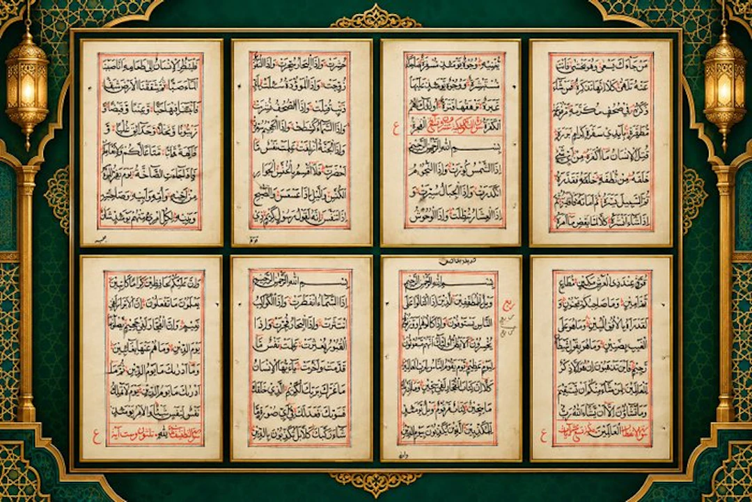 Coran (juzʾ) - 4 feuillets Coran Sourate 81 – At-Takwīr