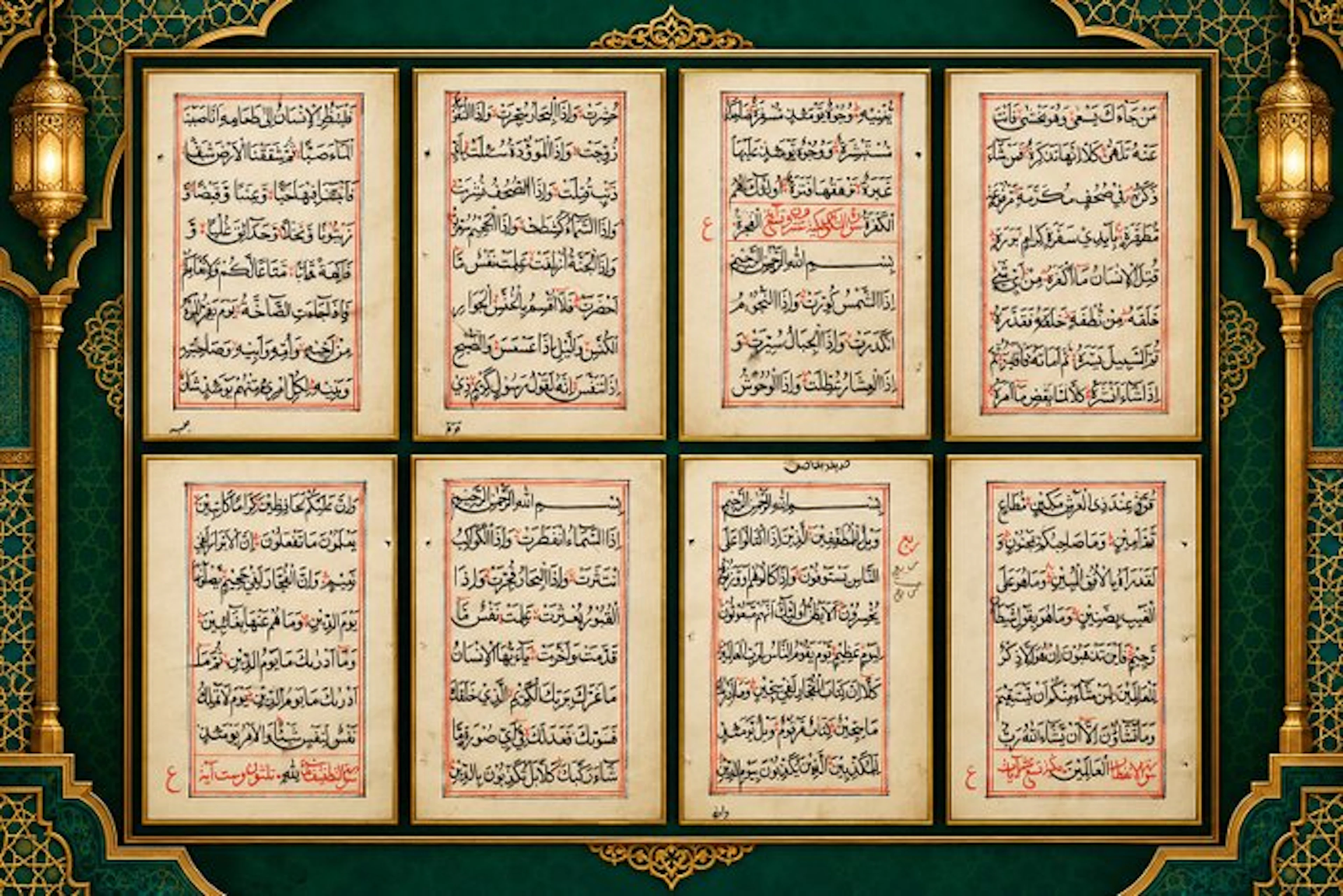 Coran (juzʾ) - 4 feuillets Coran Sourate 81 – At-Takwīr