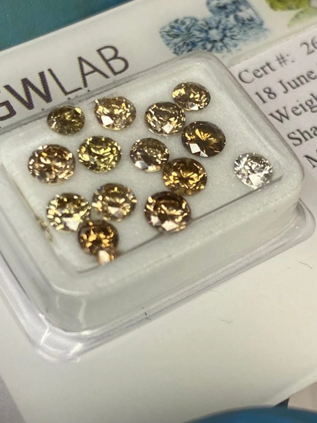 14 pcs Diamond (Natural) - 2.43 ct - Round - VS1