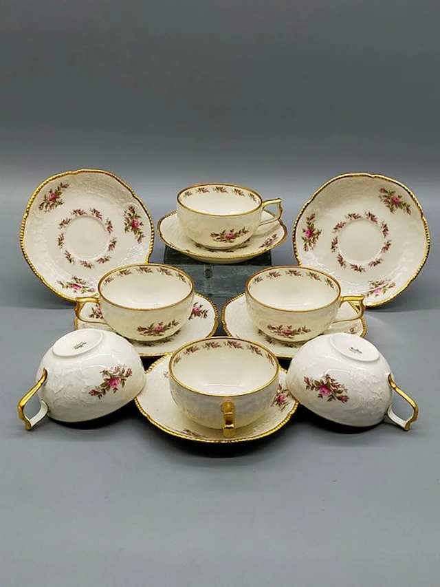 Dinner set - Rosenthal Sanssouci Suppentassen Set Porzellan Rose - Porcelain