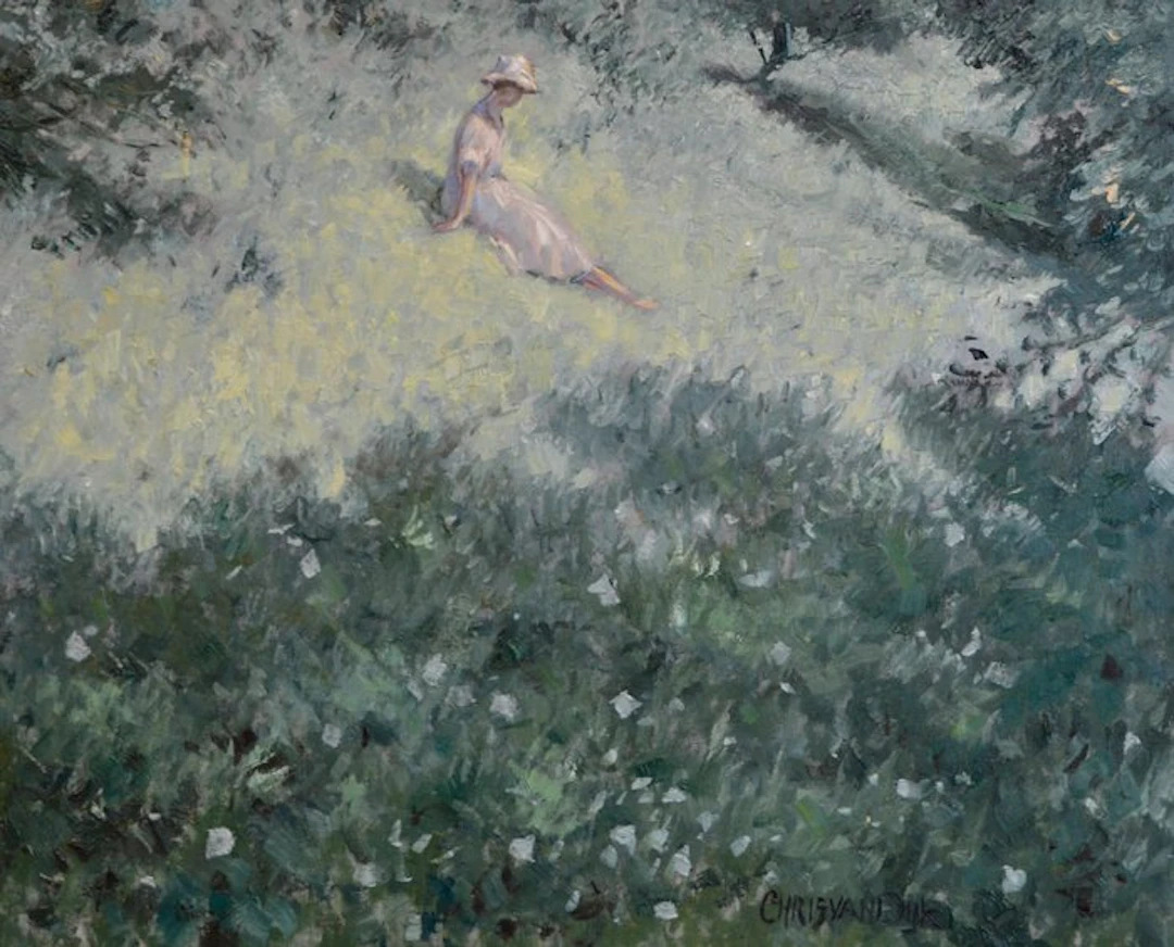 Chris van Dijk (1952) Impressionist - " L'Après-midi ensoleillé "