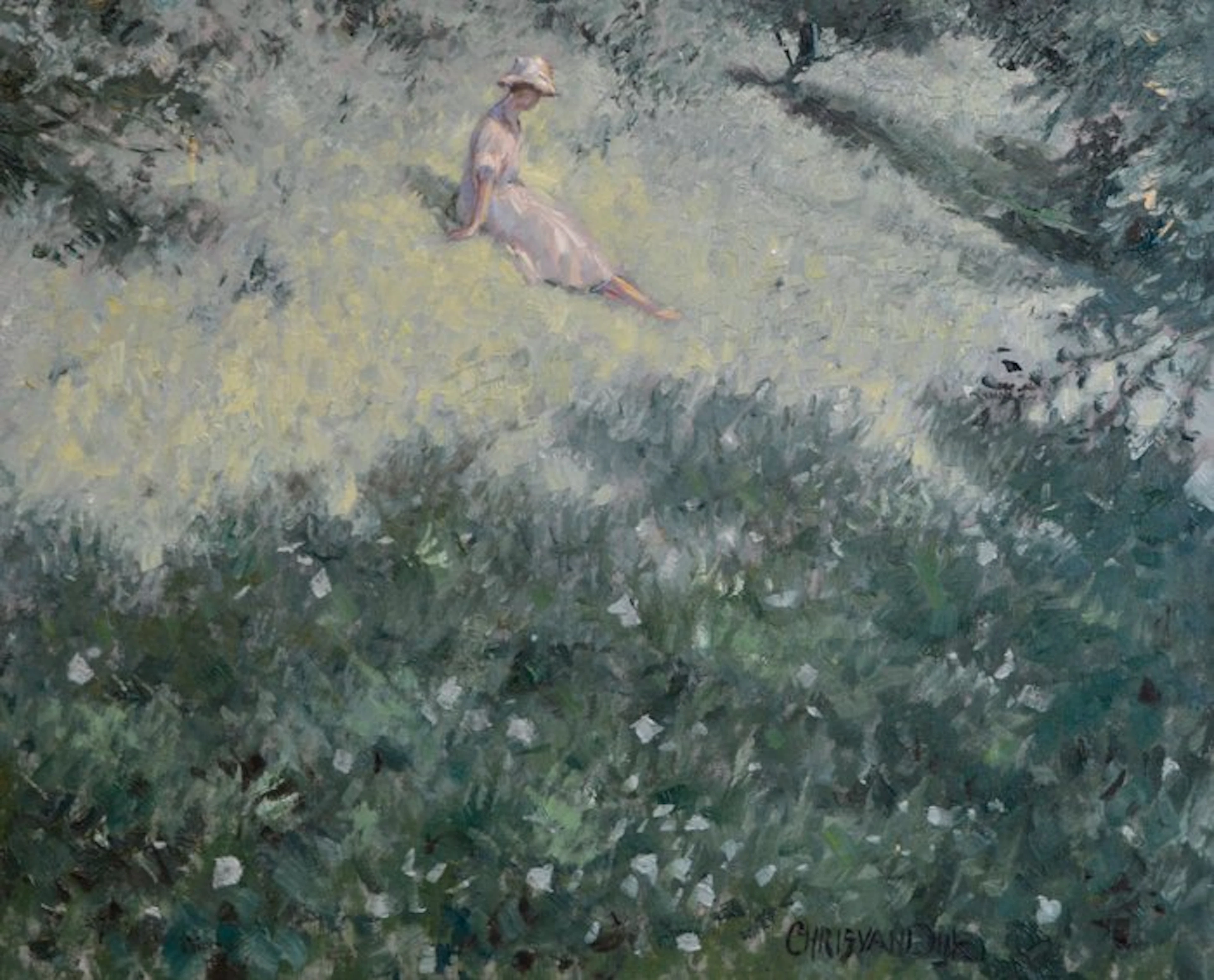Chris van Dijk (1952) Impressionist - " L'Après-midi ensoleillé "