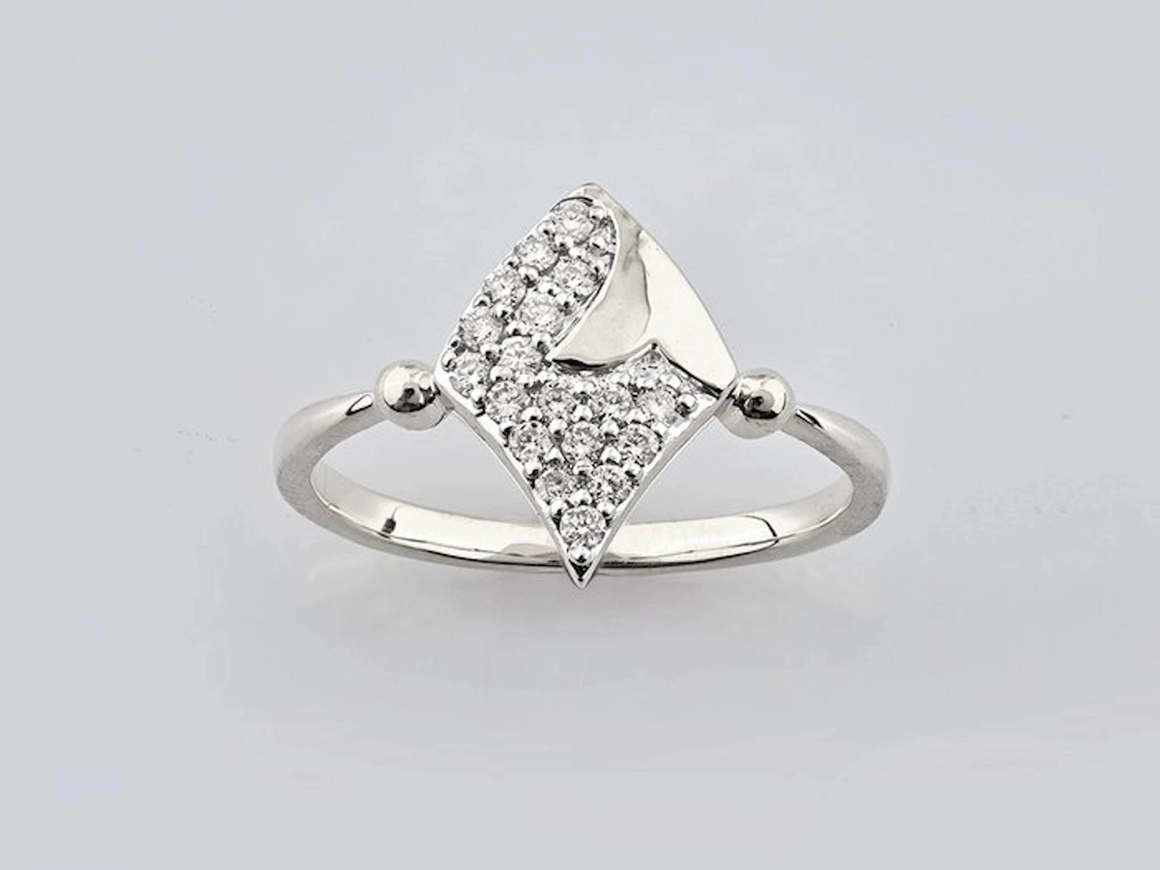 Ring - 14 kt. White gold - 0.20ct. tw. Diamond (Natural)