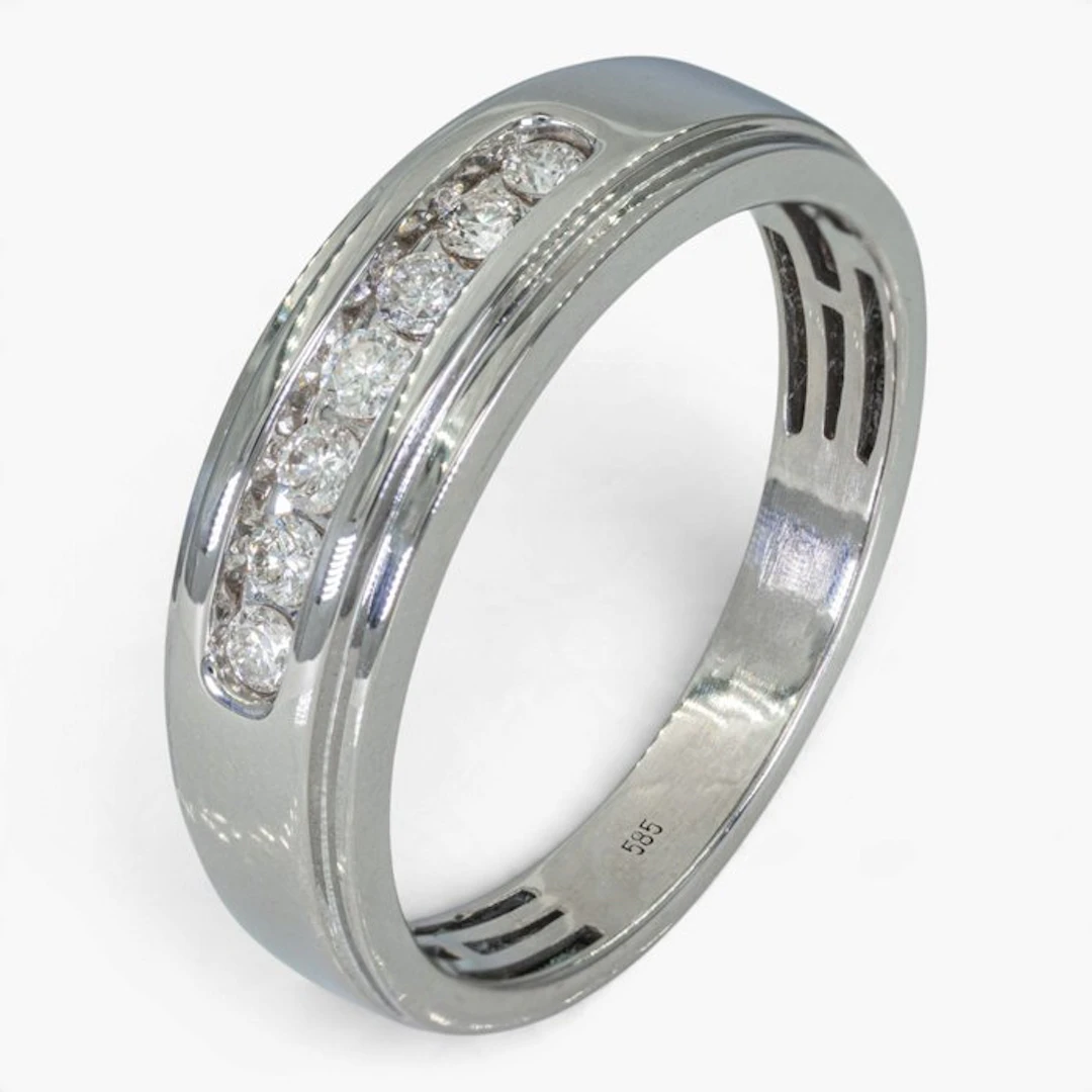 No reserve price - Ring - 14 kt. IGI, White gold - 0.25ct. tw. Diamond