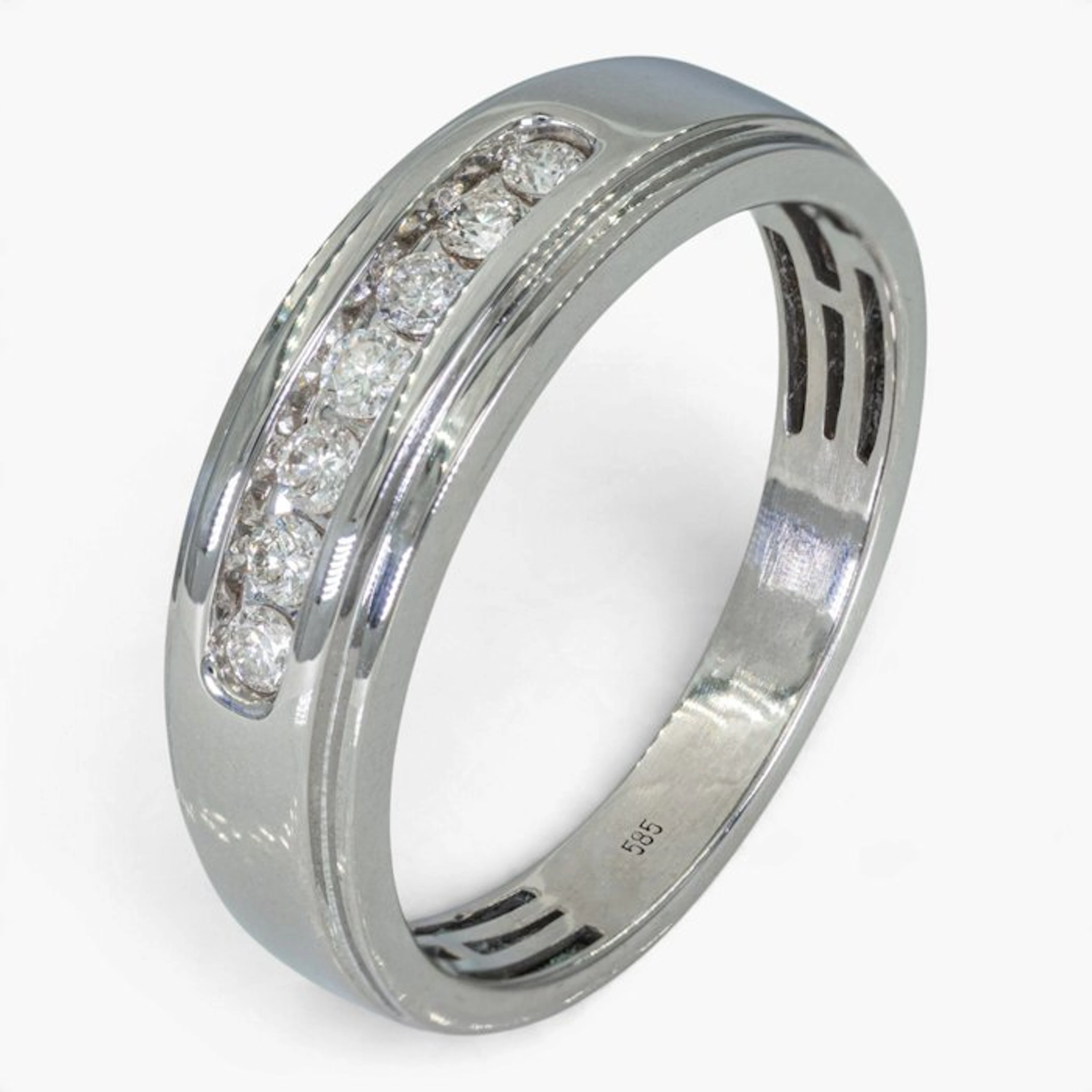 No reserve price - Ring - 14 kt. IGI, White gold - 0.25ct. tw. Diamond