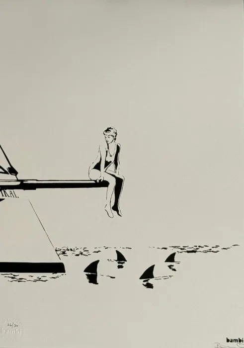 Bambi (c.1982) - Diana With Sharks