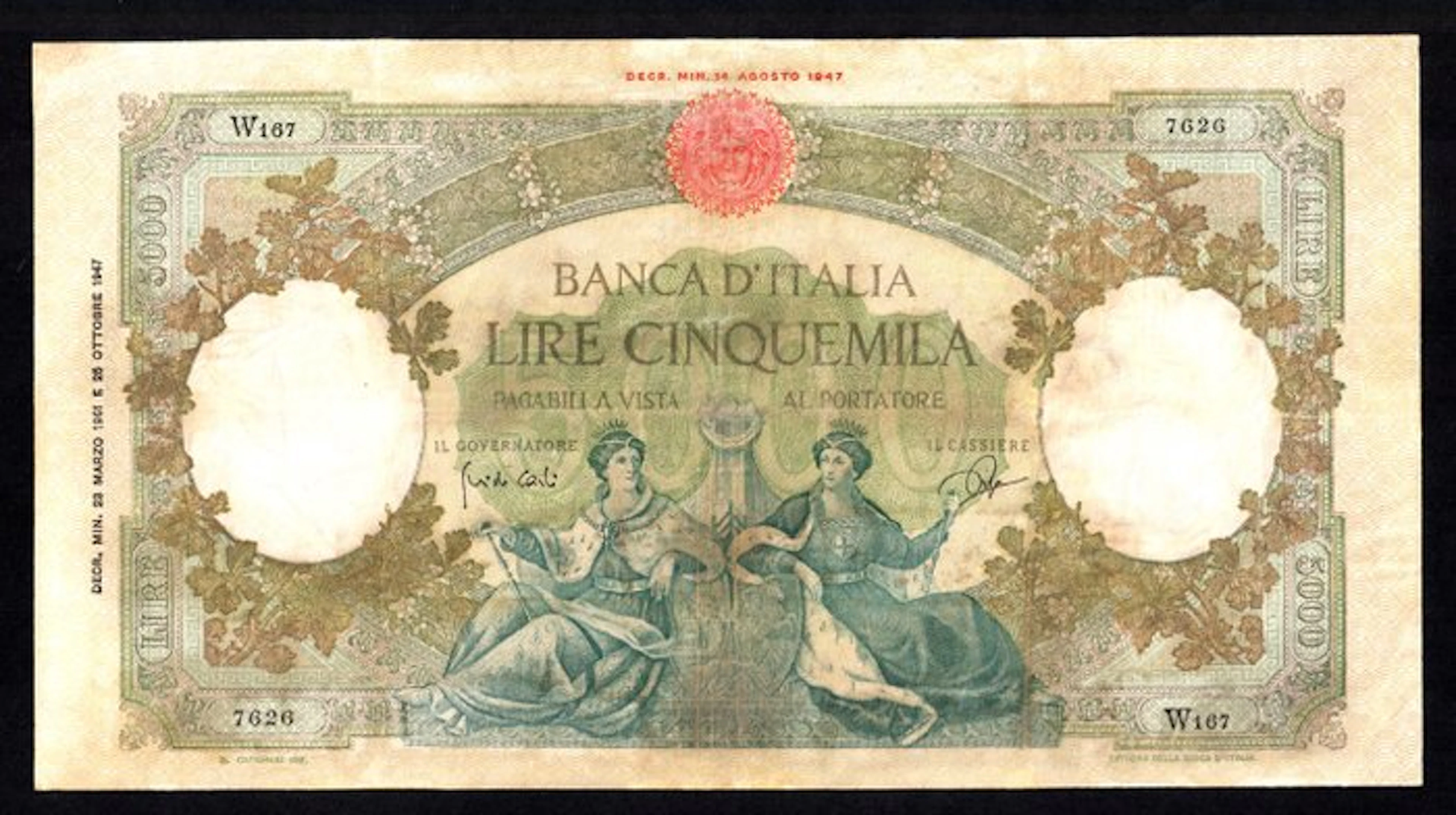 Italy. 5.000 Lire 23/03/1961 "Regine del Mare"...