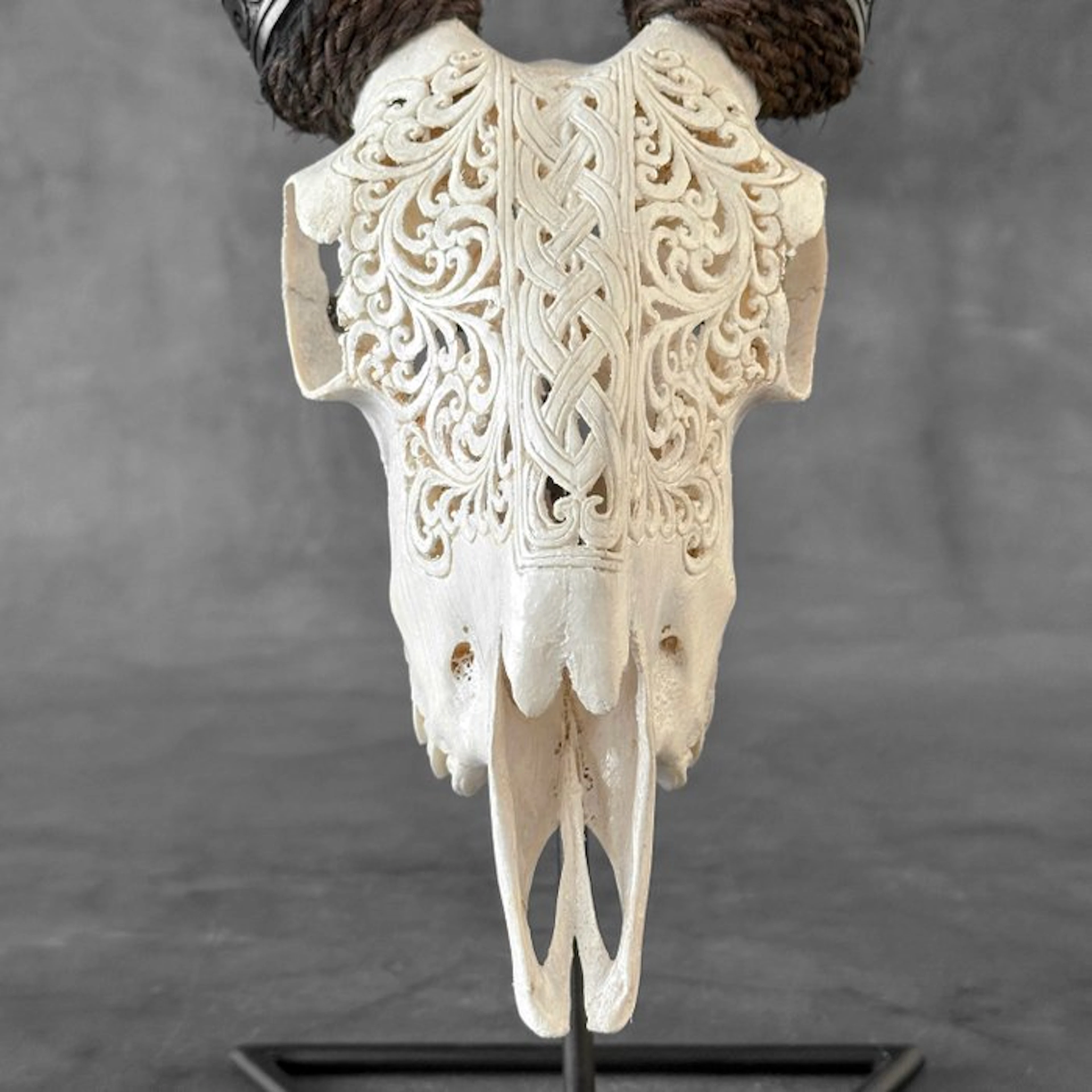 NO RESERVE PRICE - Authentic Hand Carved White Goat Skull...