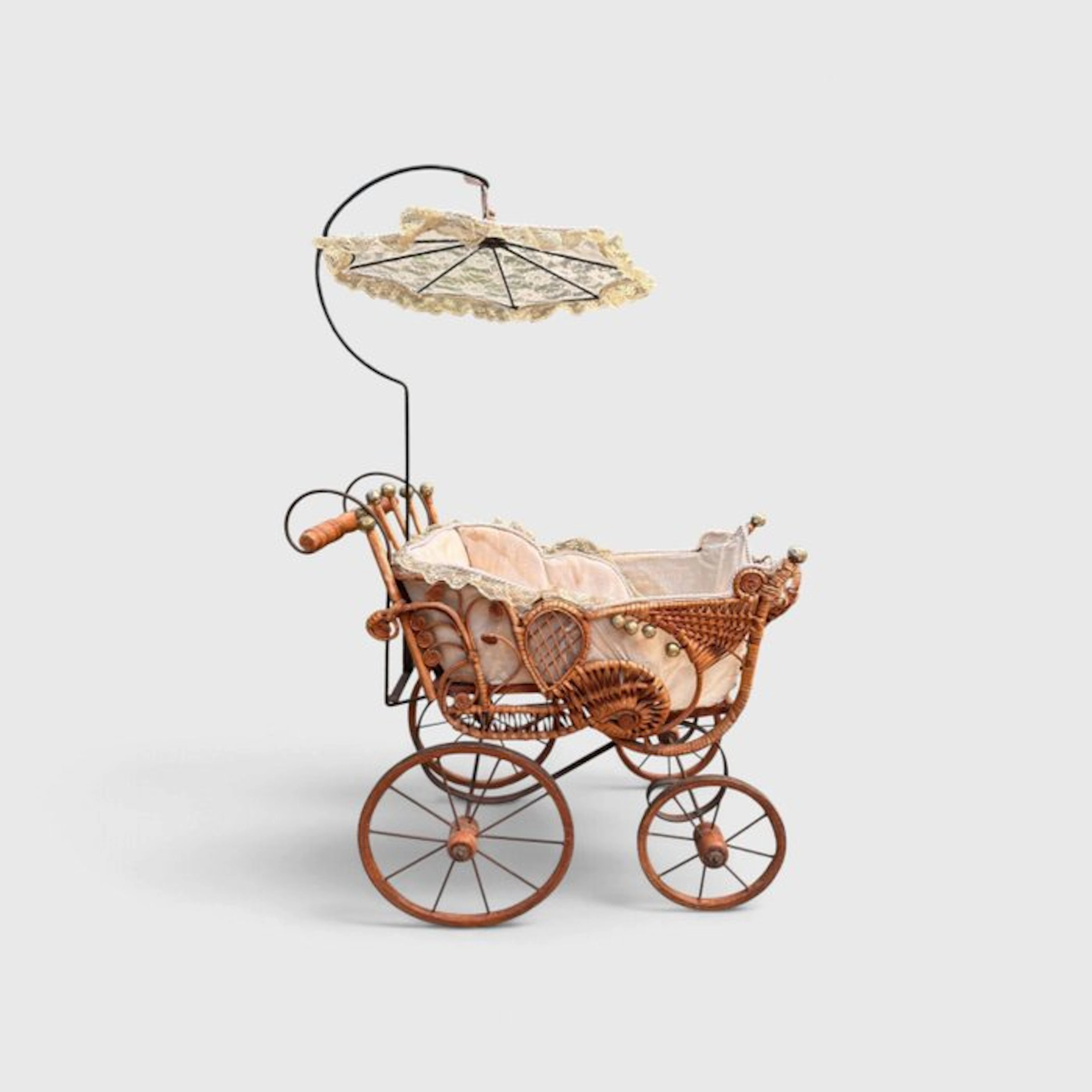 artigianale - Toy pram Carrozzina d'epoca per bambole - 1850-1900 - Europe