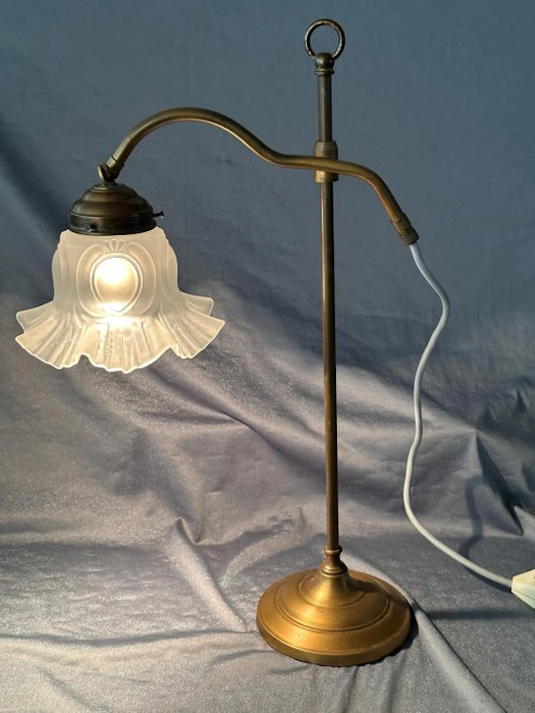 Table lamp - "Rise and Fall" - Cast brass - Art Nouveau table lamp / S