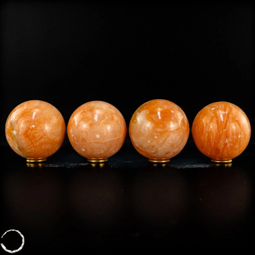 Exclusive Sun Calcite Sphere Set – Three Luminous Natural...