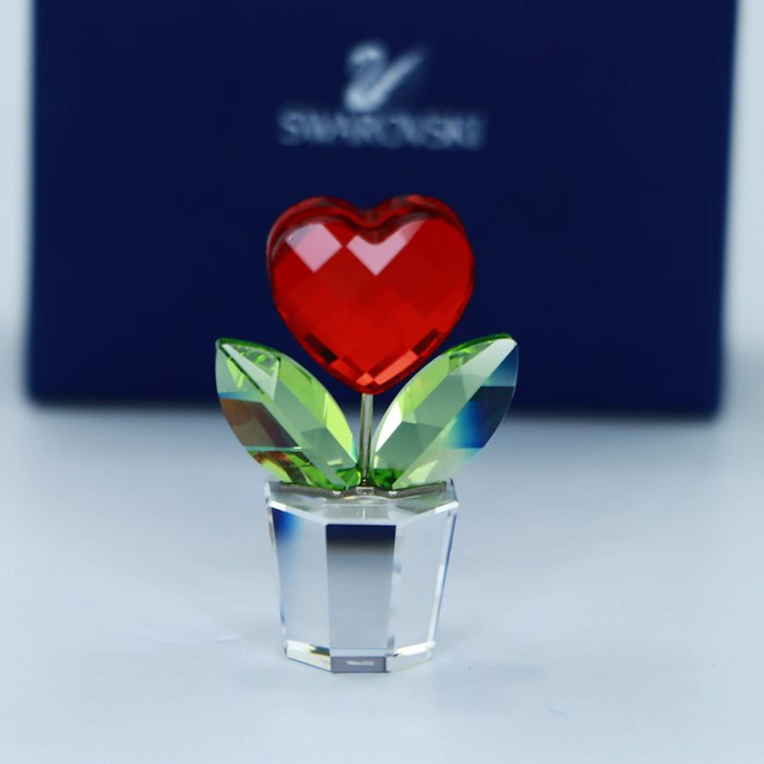 Figure - Swarovski - Bloem rood (Boxed) - Crystal