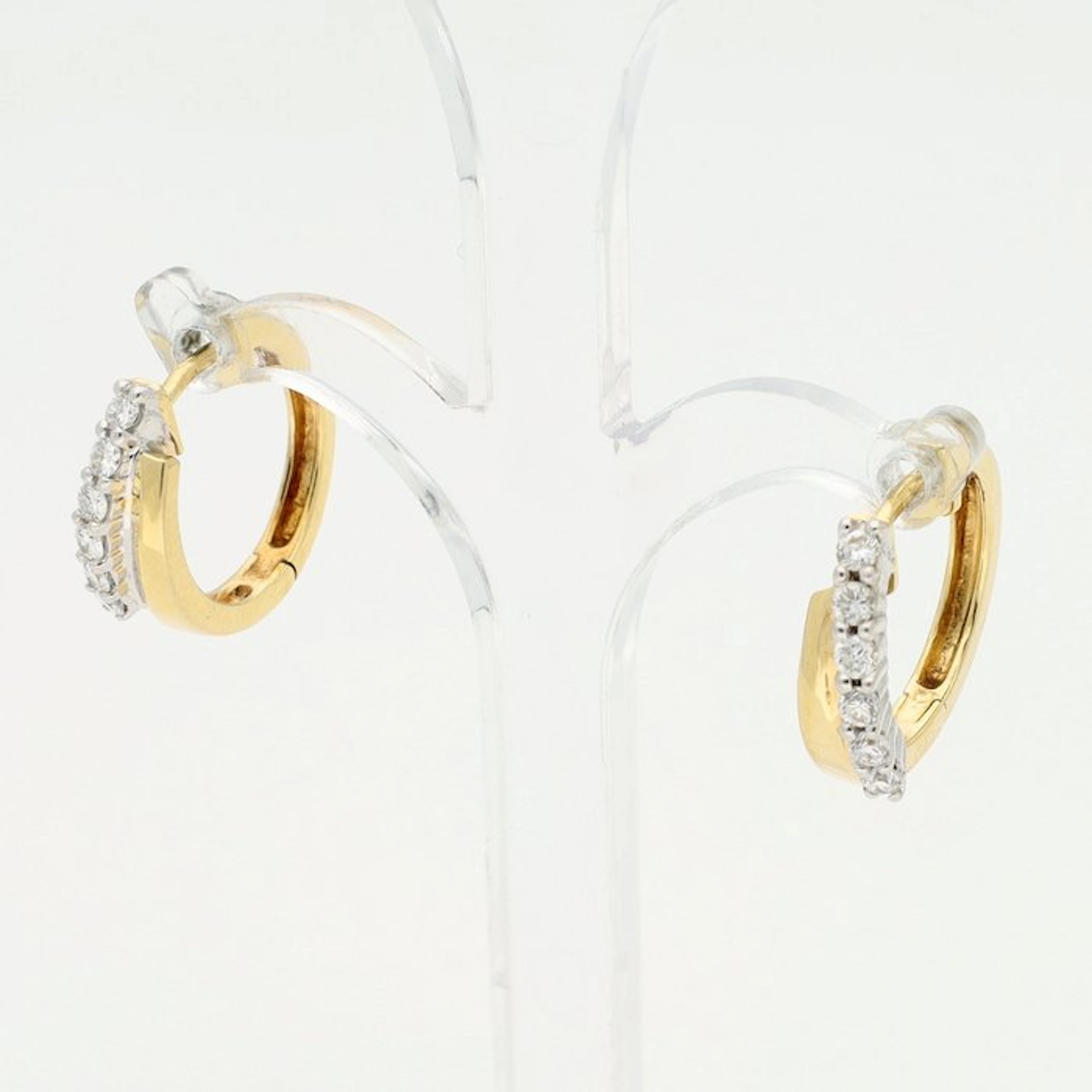 Earrings - 14 kt. Yellow gold Diamond (Natural)